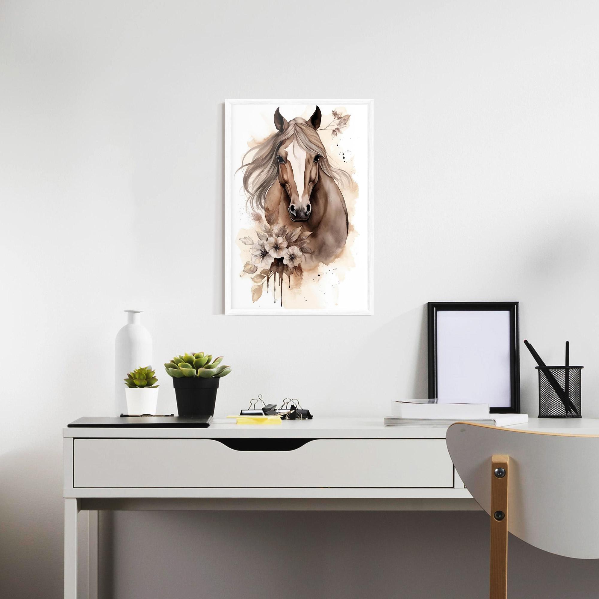 Gerahmte Poster Flower Brown Horse mockup 7