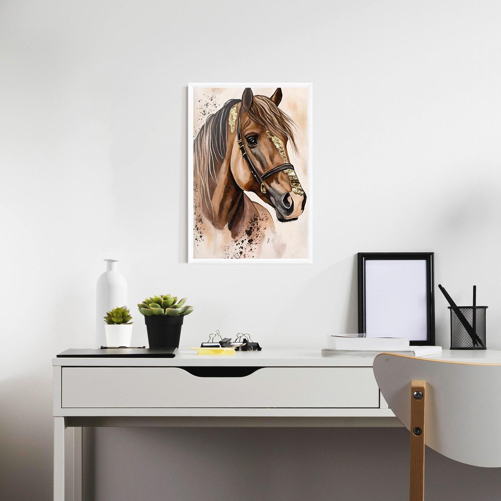 Gerahmte Poster Gold Horse Painting mockup 7