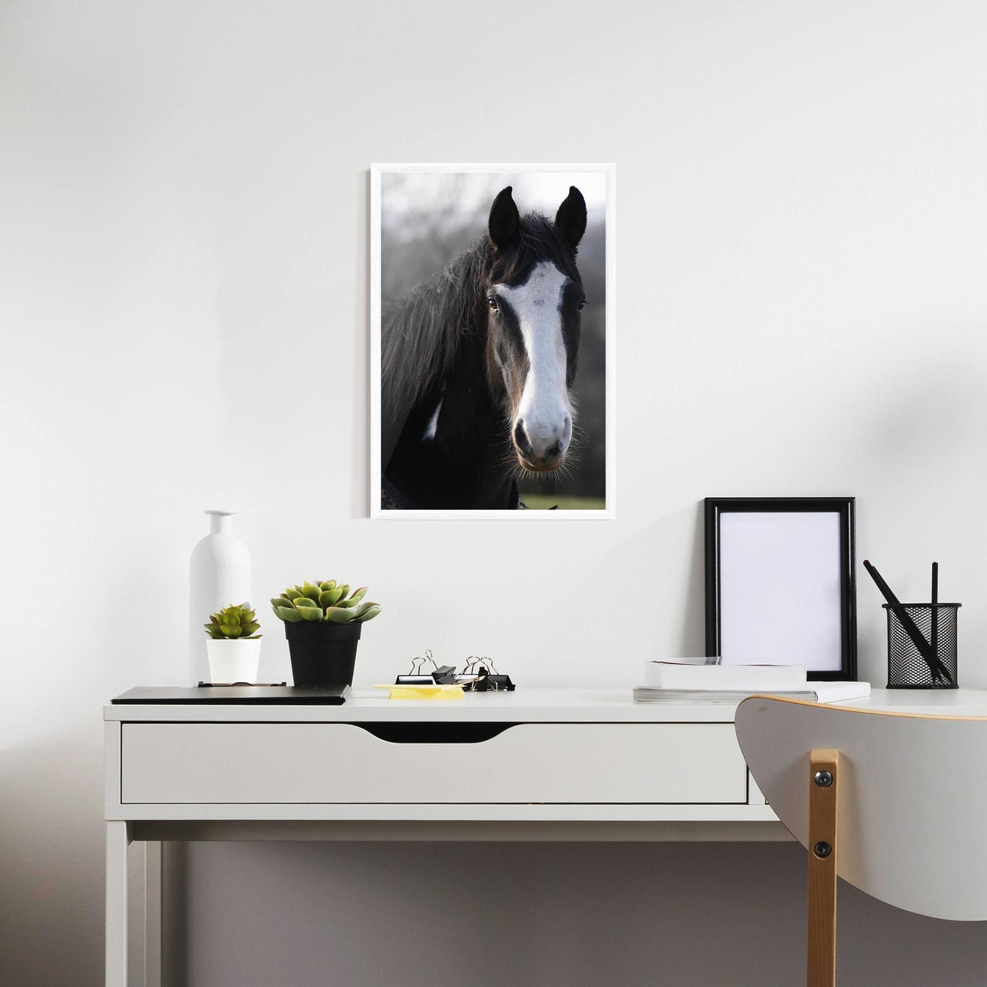 Gerahmte Poster Horse Black Portrait mockup 7