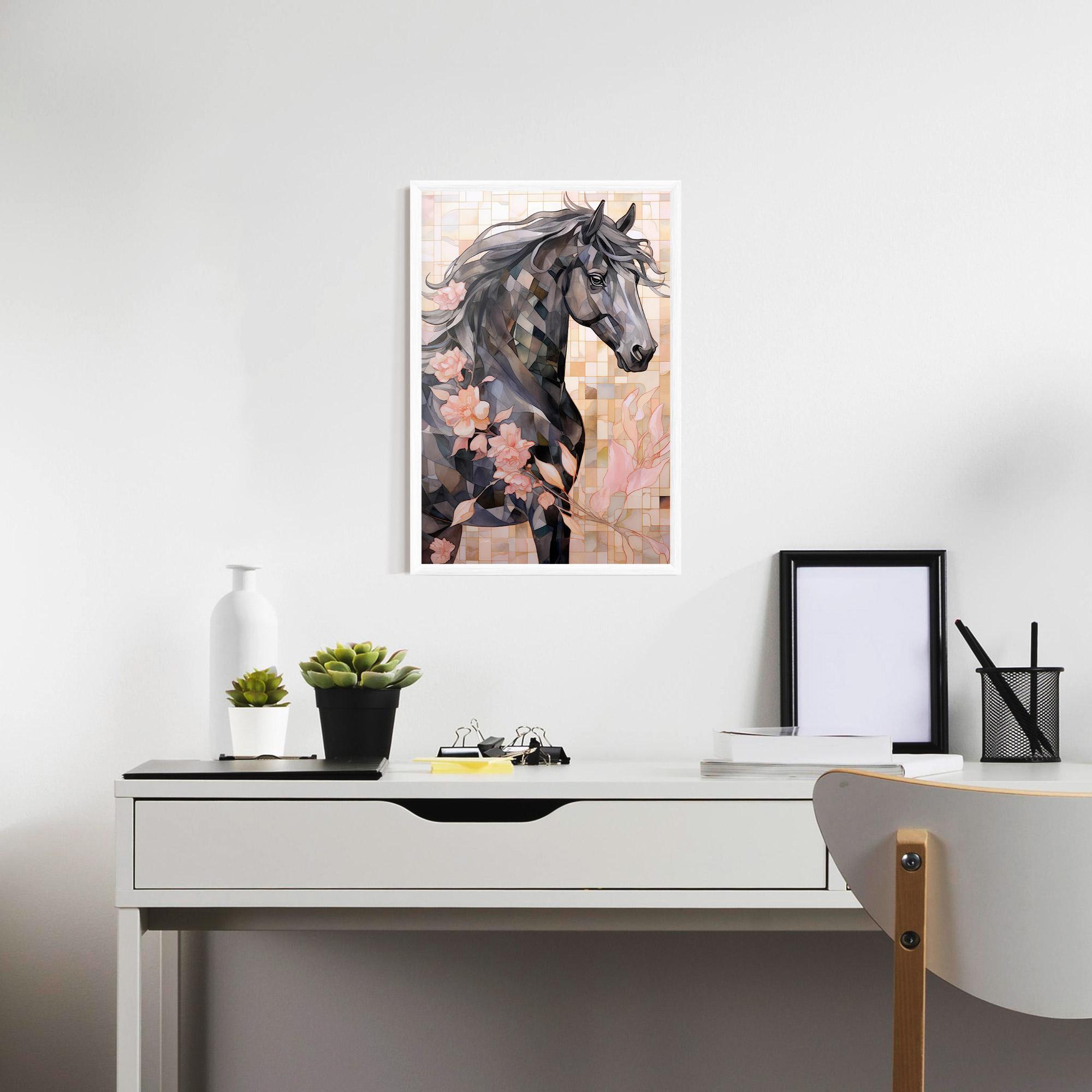 Gerahmte Poster Mosaic Painting Horse mockup 7