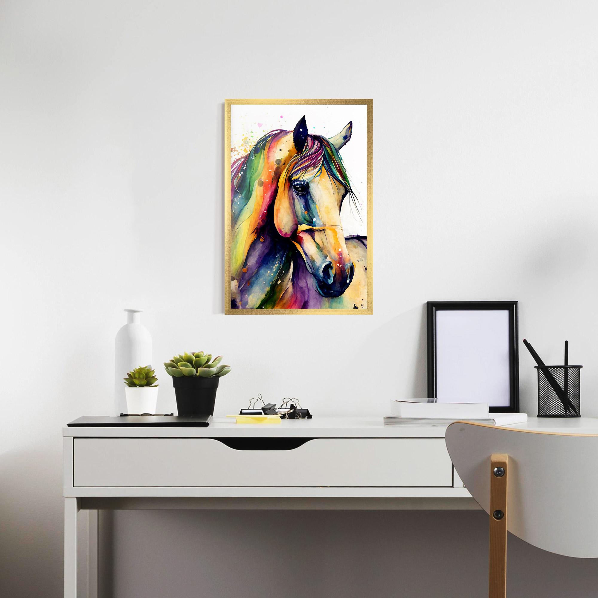 Gerahmte Poster Colorful Horse mockup 7
