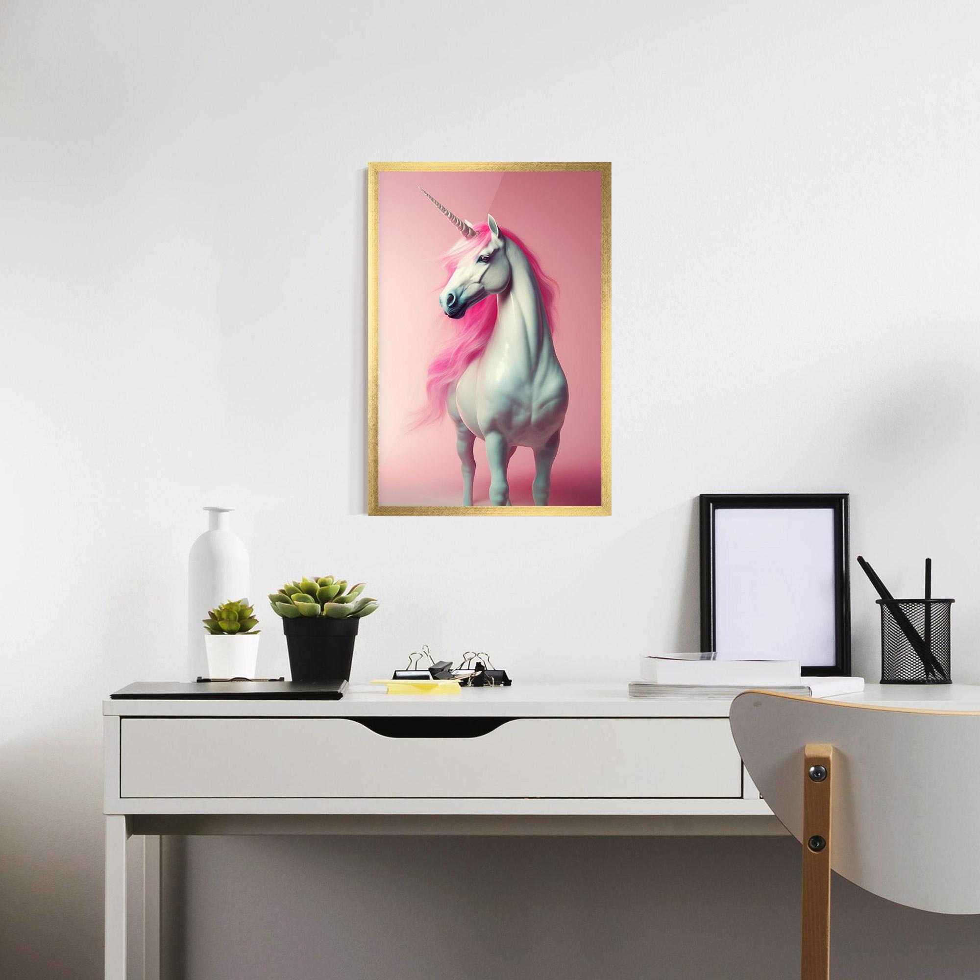 Gerahmte Poster Pink Unicorn mockup 7