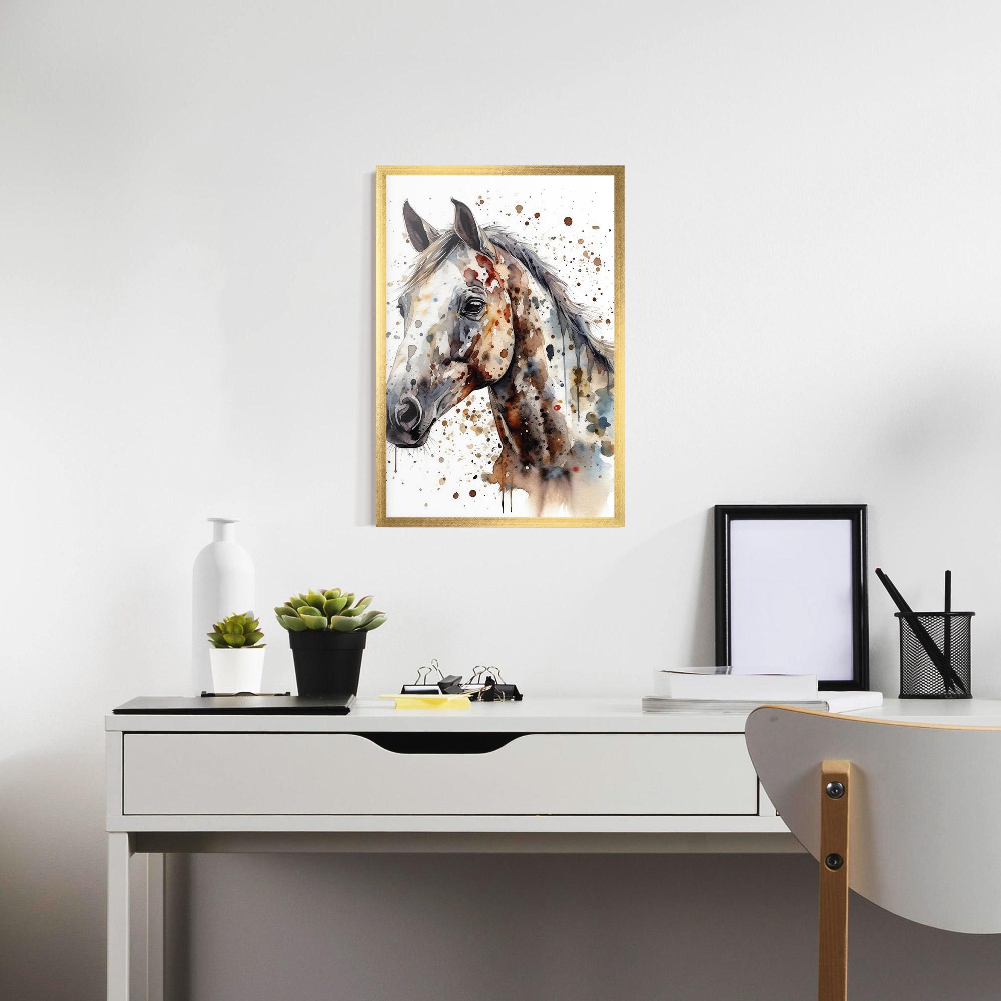 Gerahmte Poster Watercolor Horse mockup 7
