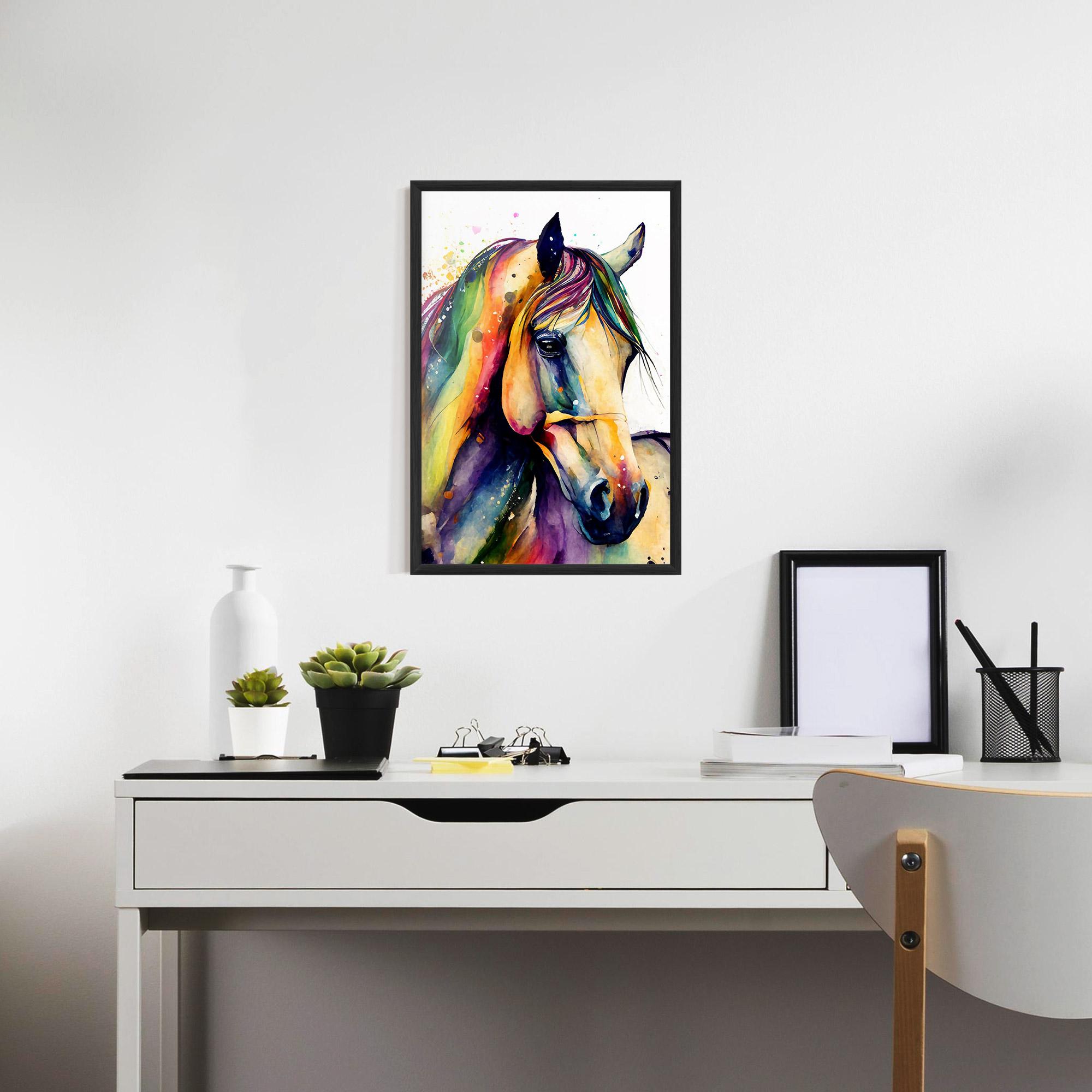Gerahmte Poster Colorful Horse mockup 7