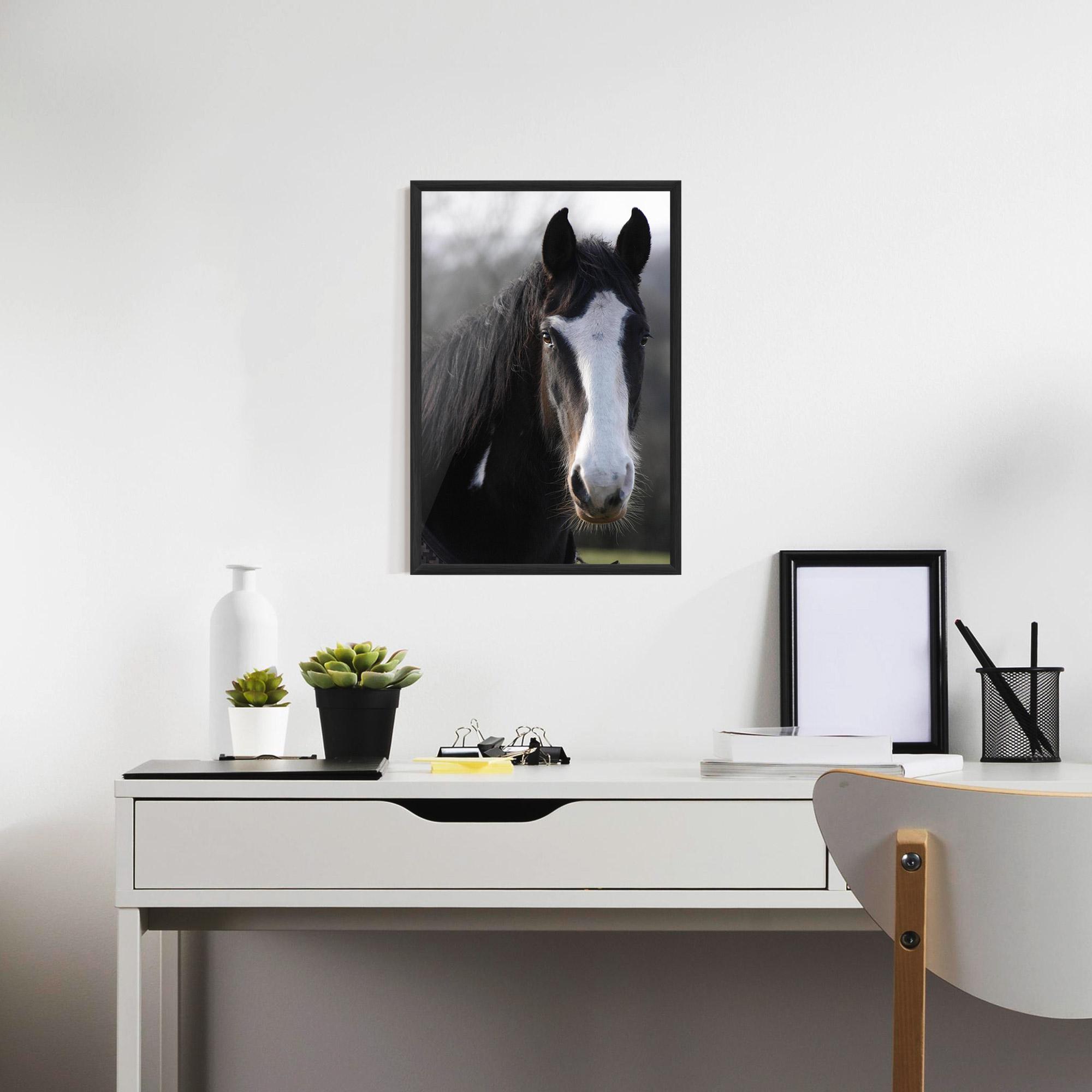 Gerahmte Poster Horse Black Portrait mockup 7
