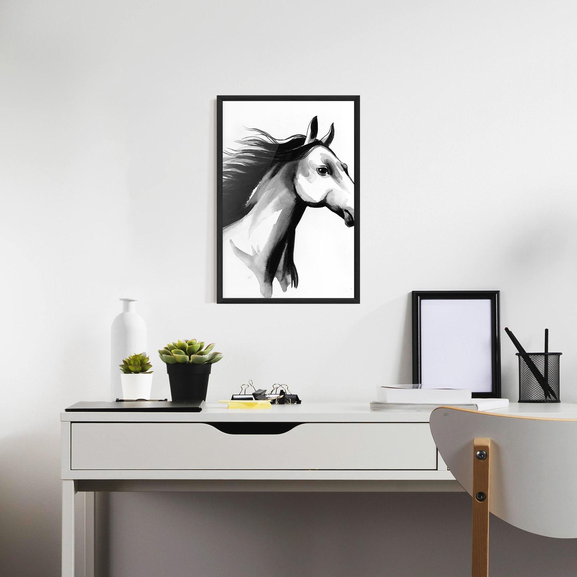 Gerahmte Poster Ink Watercolor Horse mockup 7