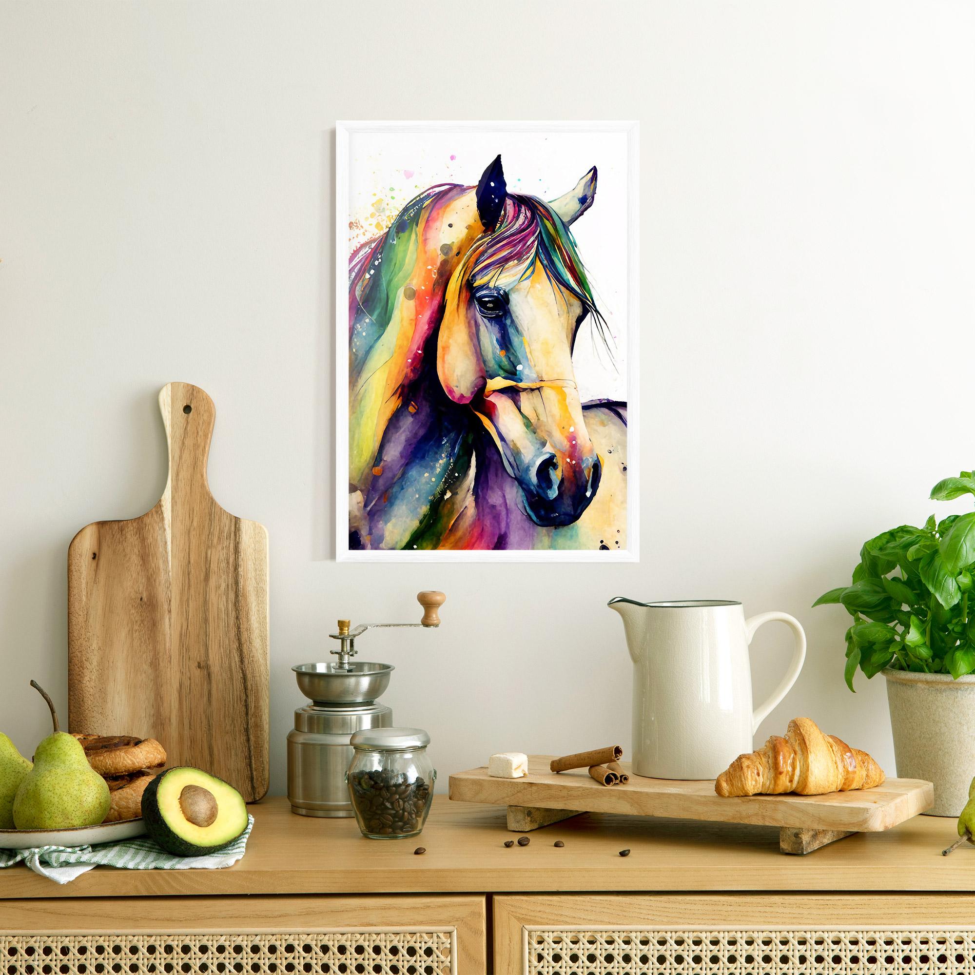 Gerahmte Poster Colorful Horse mockup 8