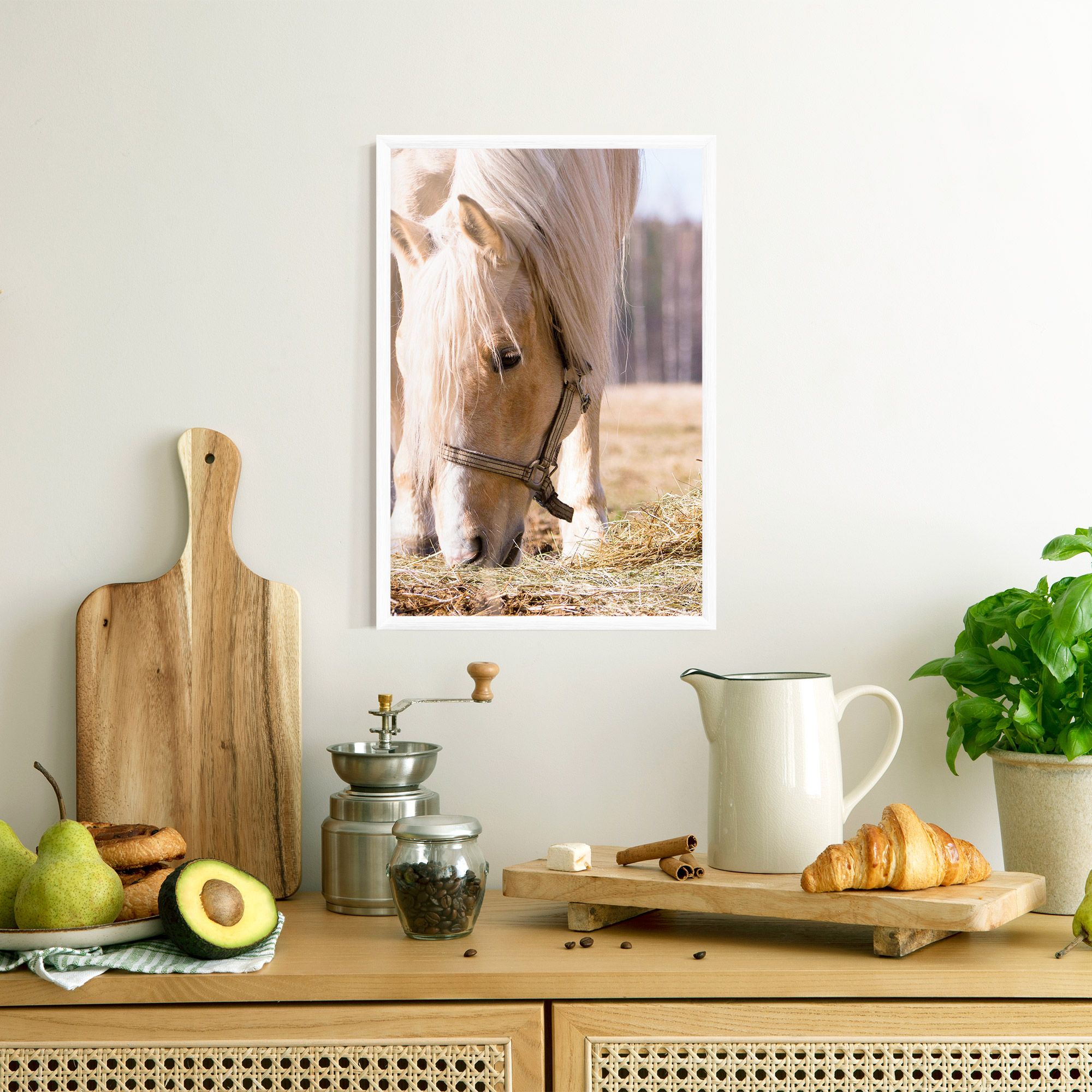 Cream Horse Eating mockup 8