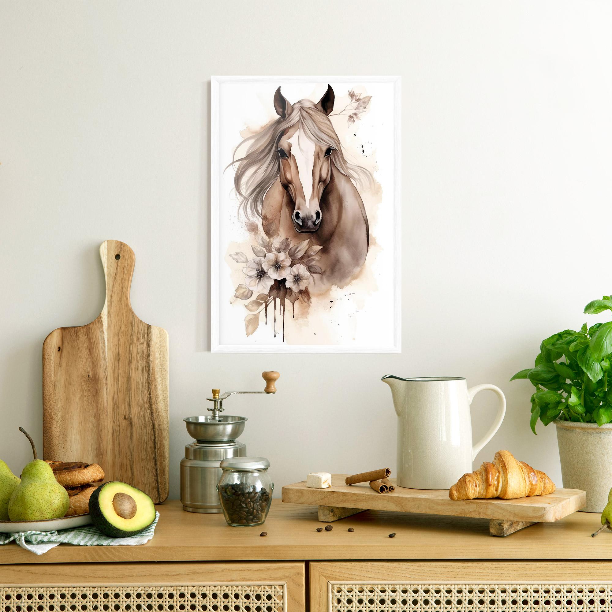 Gerahmte Poster Flower Brown Horse mockup 8