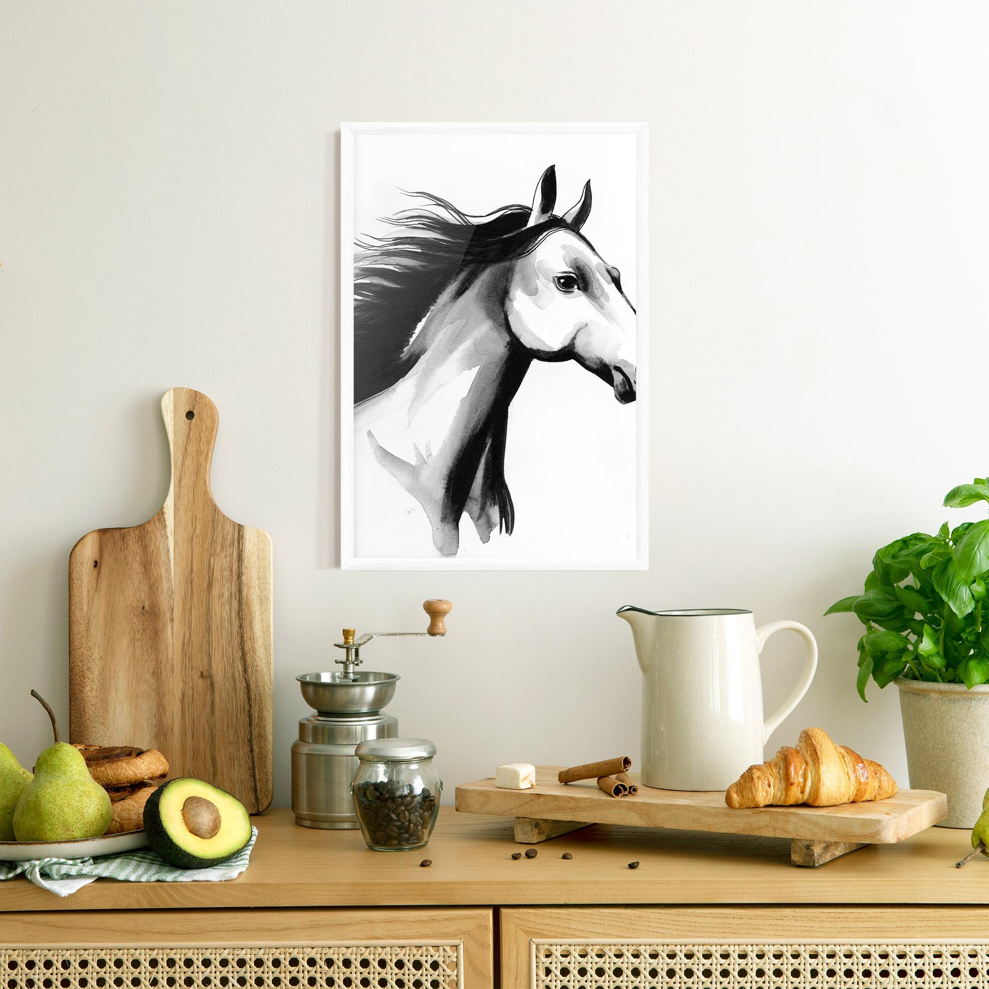 Gerahmte Poster Ink Watercolor Horse mockup 8