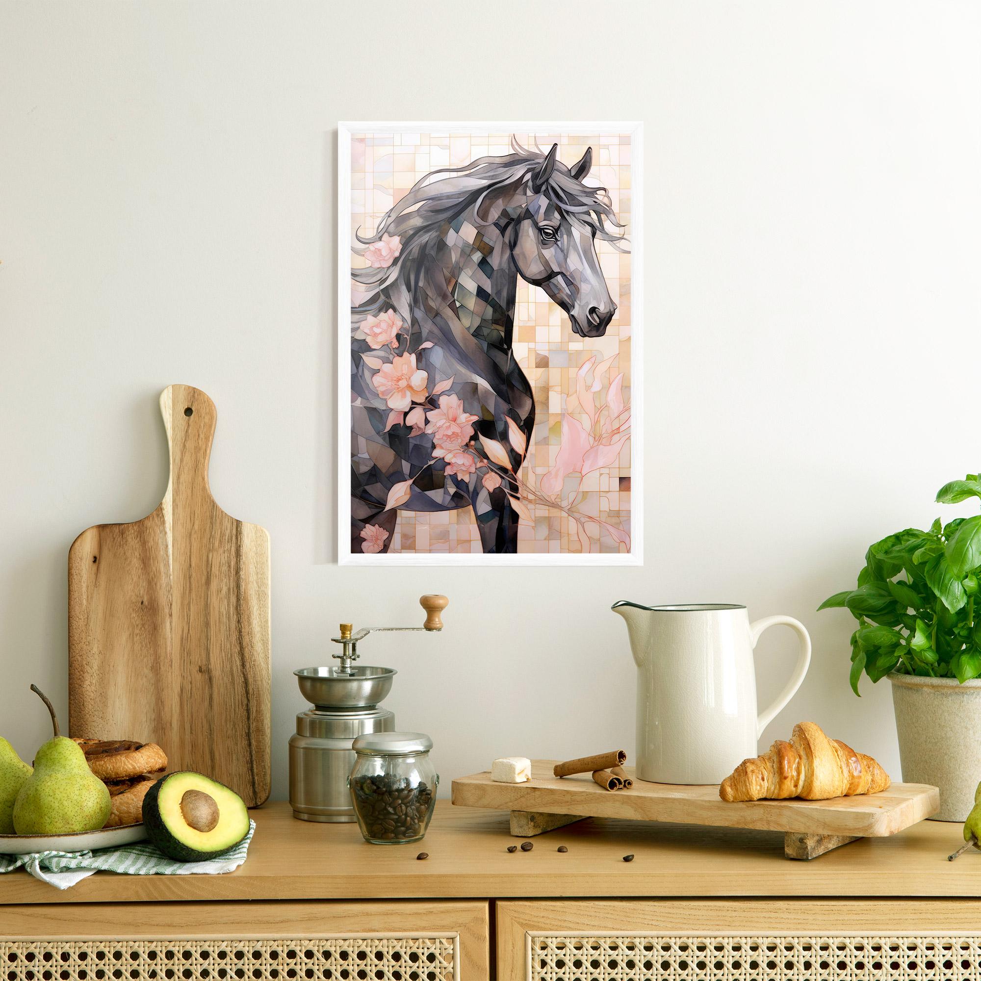 Gerahmte Poster Mosaic Painting Horse mockup 8