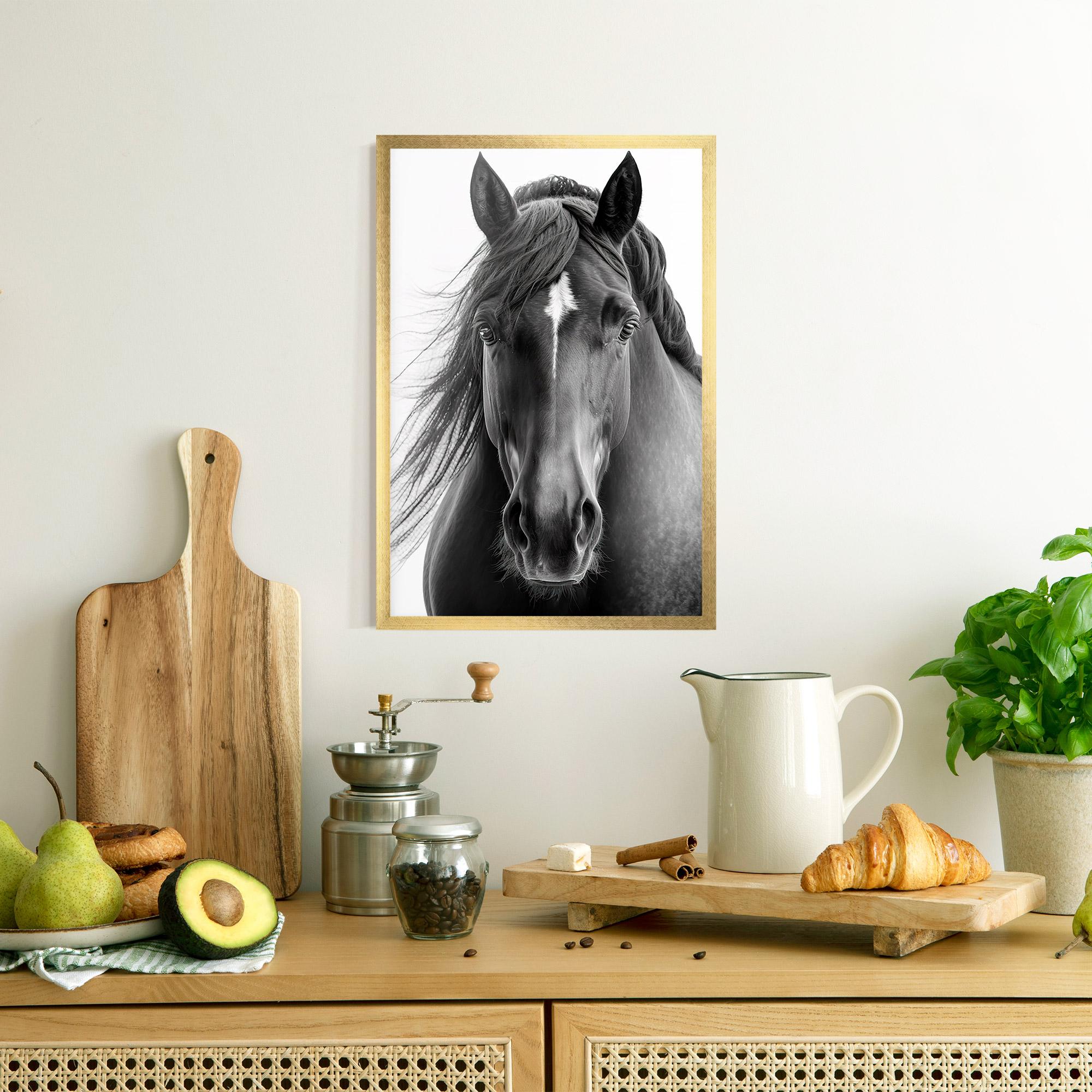 Gerahmte Poster Close Up Horse mockup 8