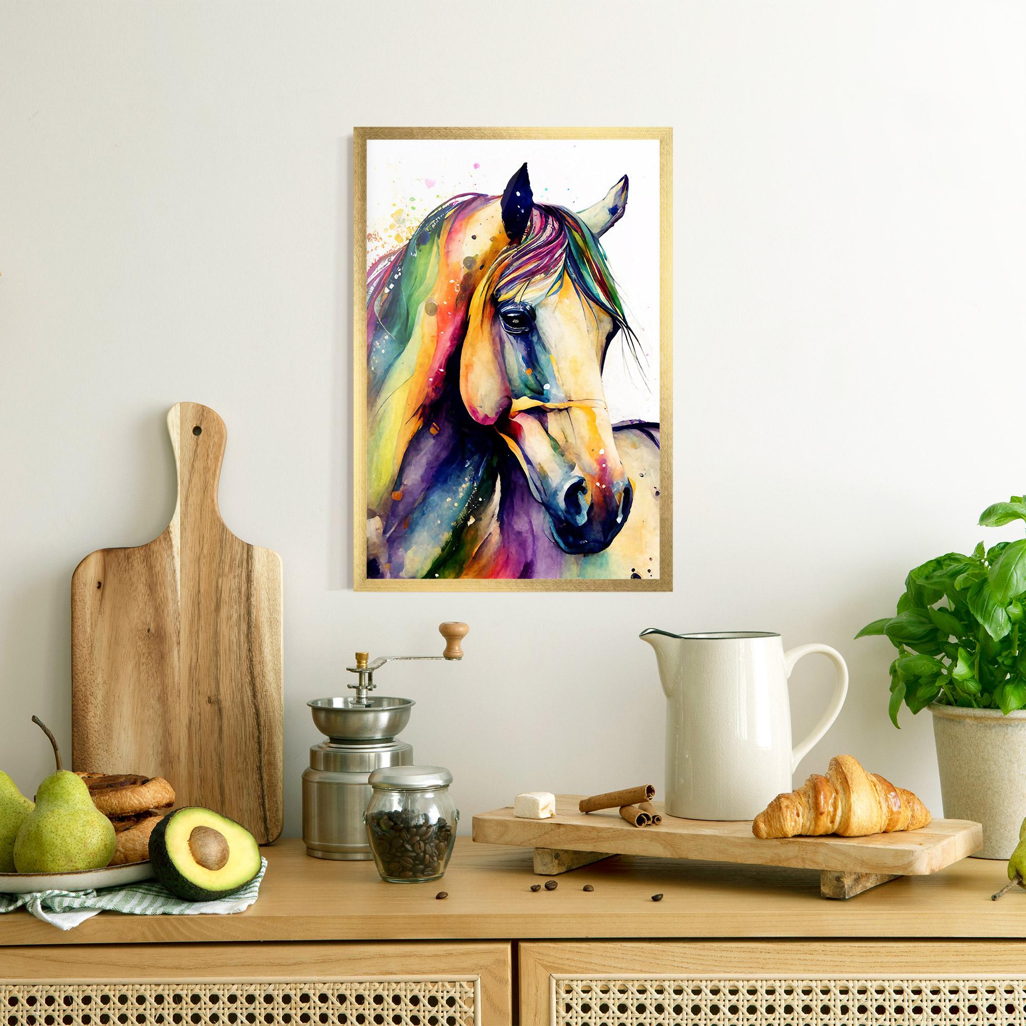 Gerahmte Poster Colorful Horse mockup 8