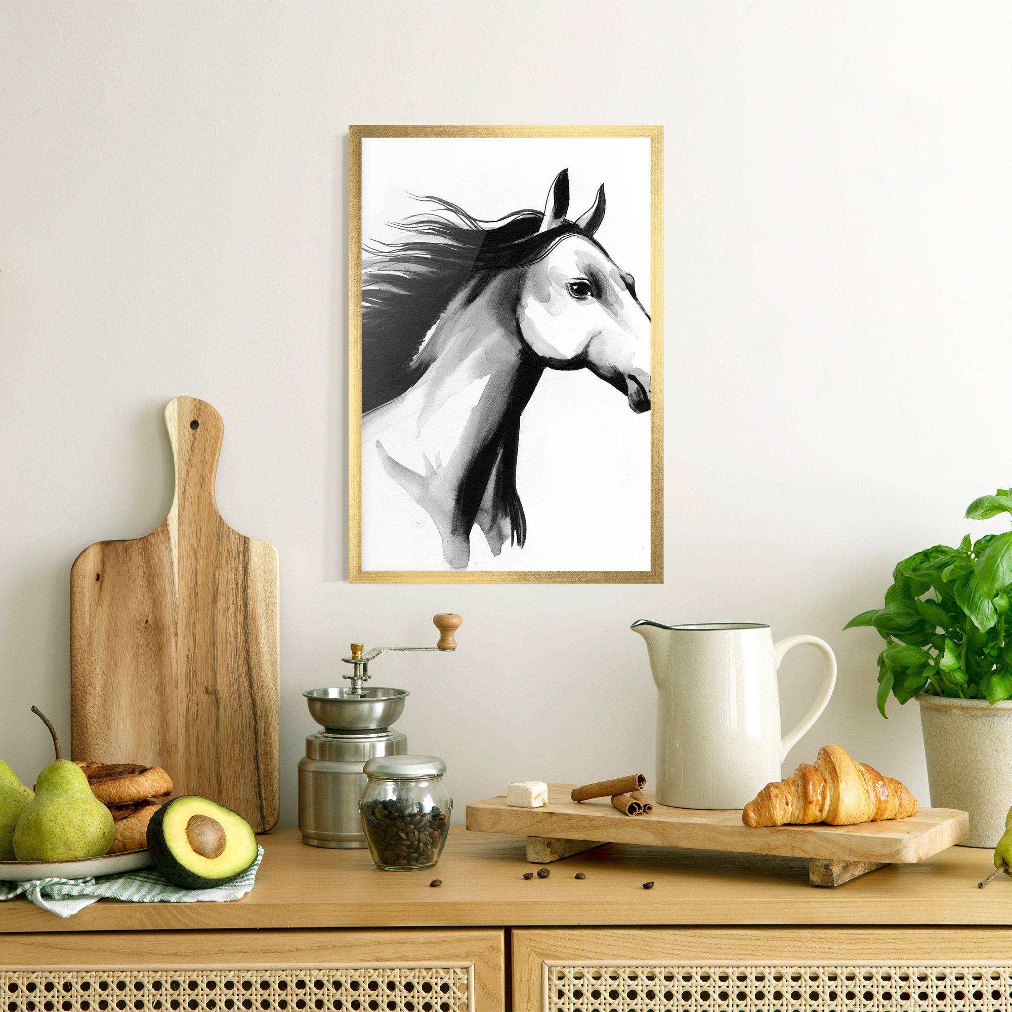 Ink Watercolor Horse mockup 8