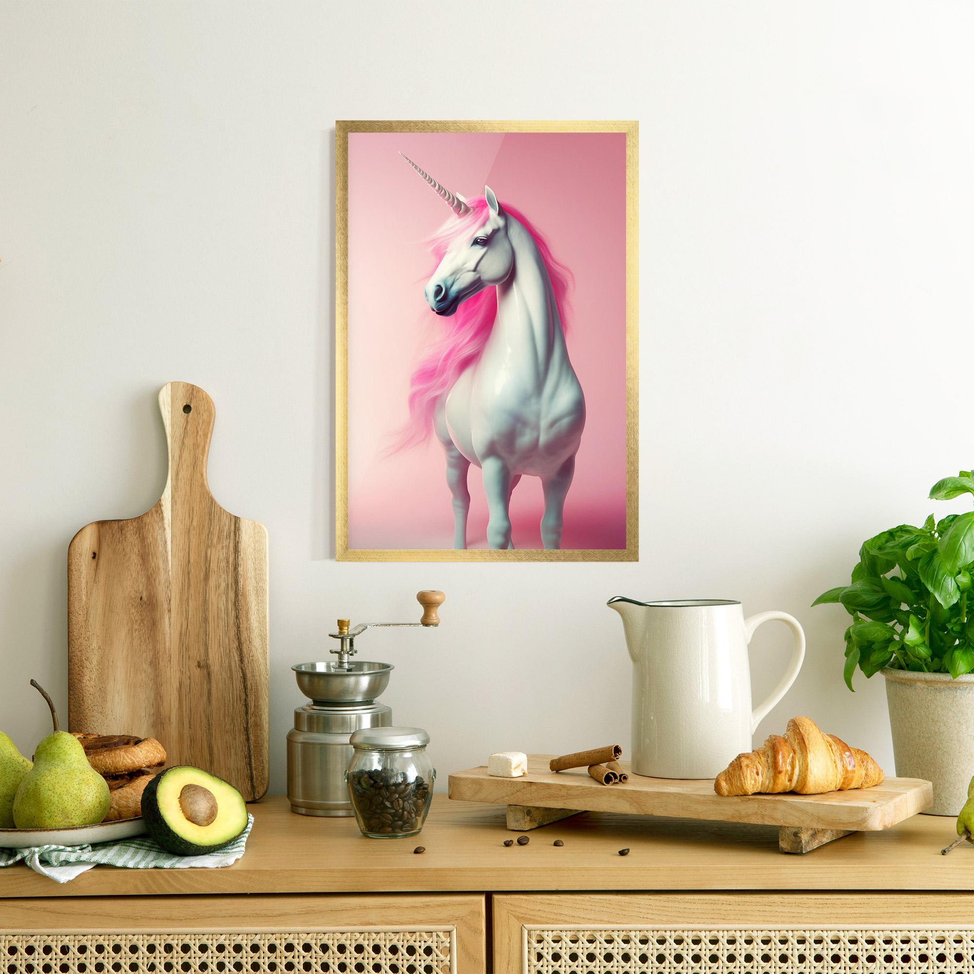 Gerahmte Poster Pink Unicorn mockup 8