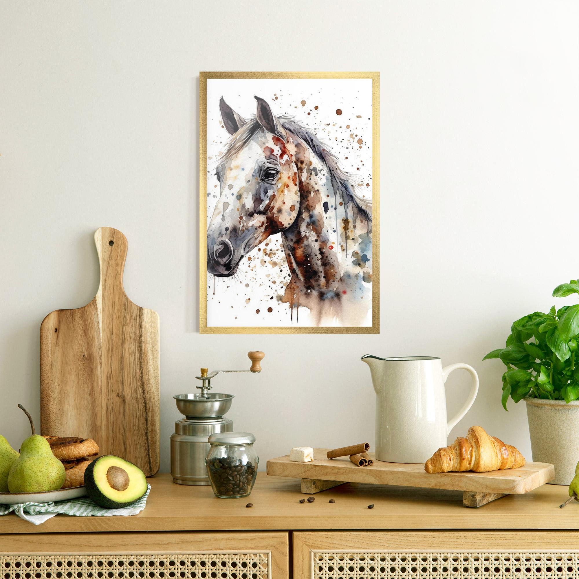 Gerahmte Poster Watercolor Horse mockup 8