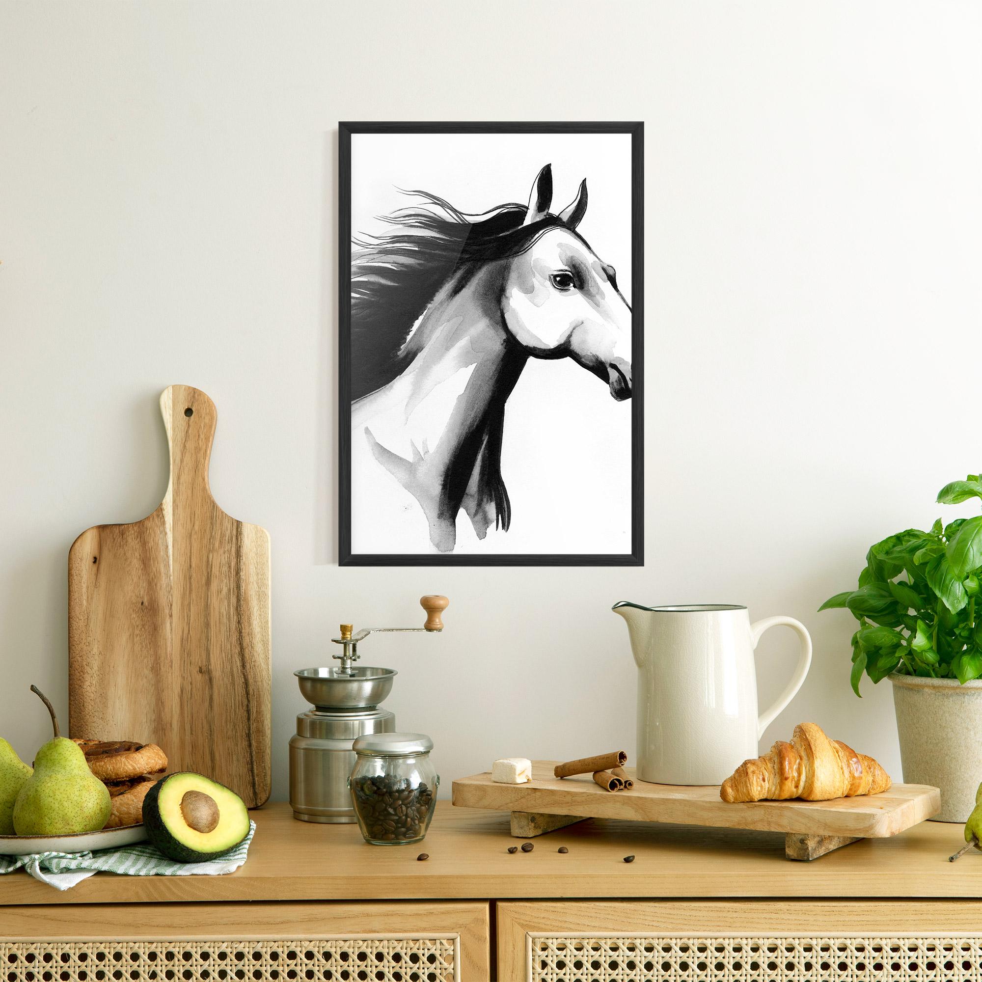 Gerahmte Poster Ink Watercolor Horse mockup 8