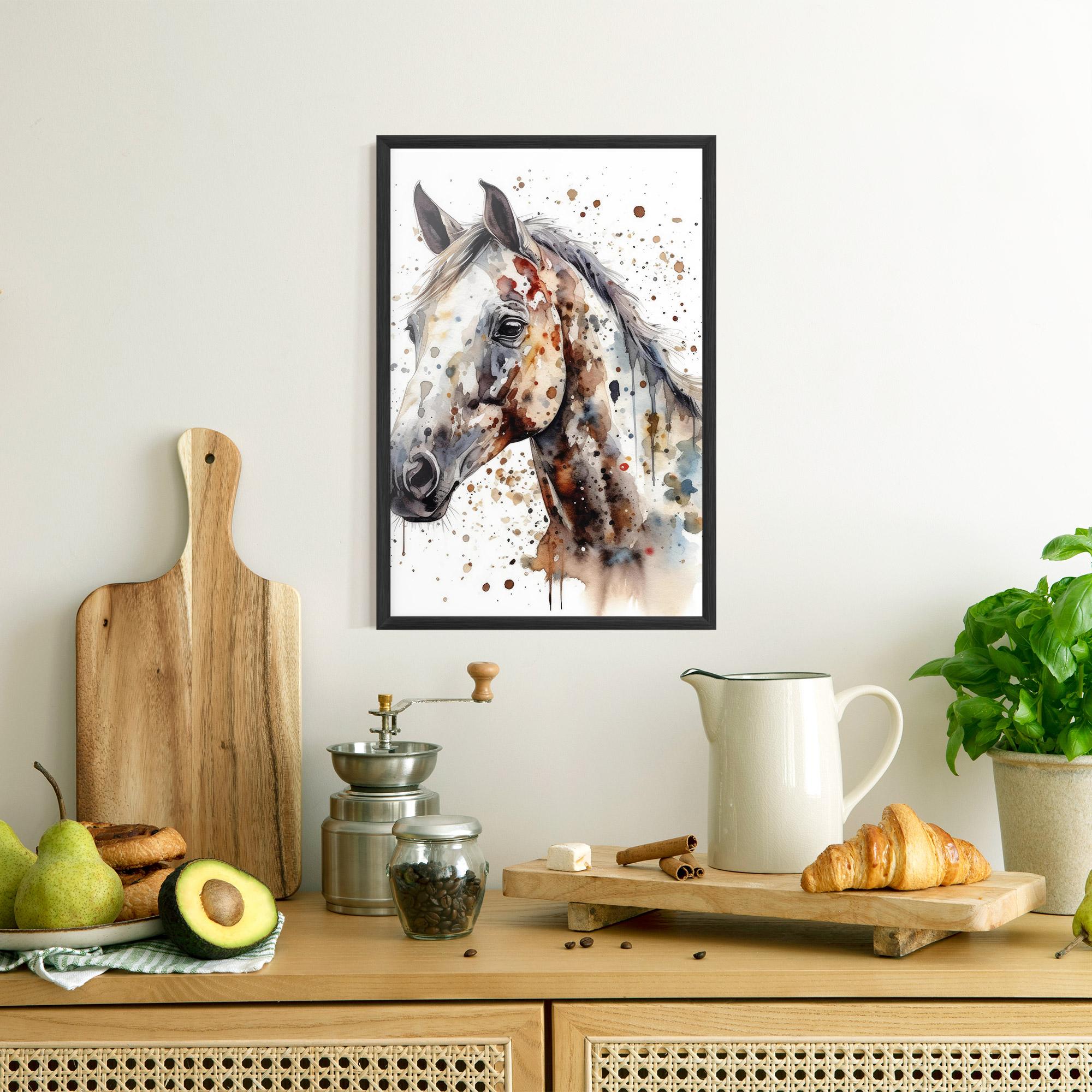 Gerahmte Poster Watercolor Horse mockup 8
