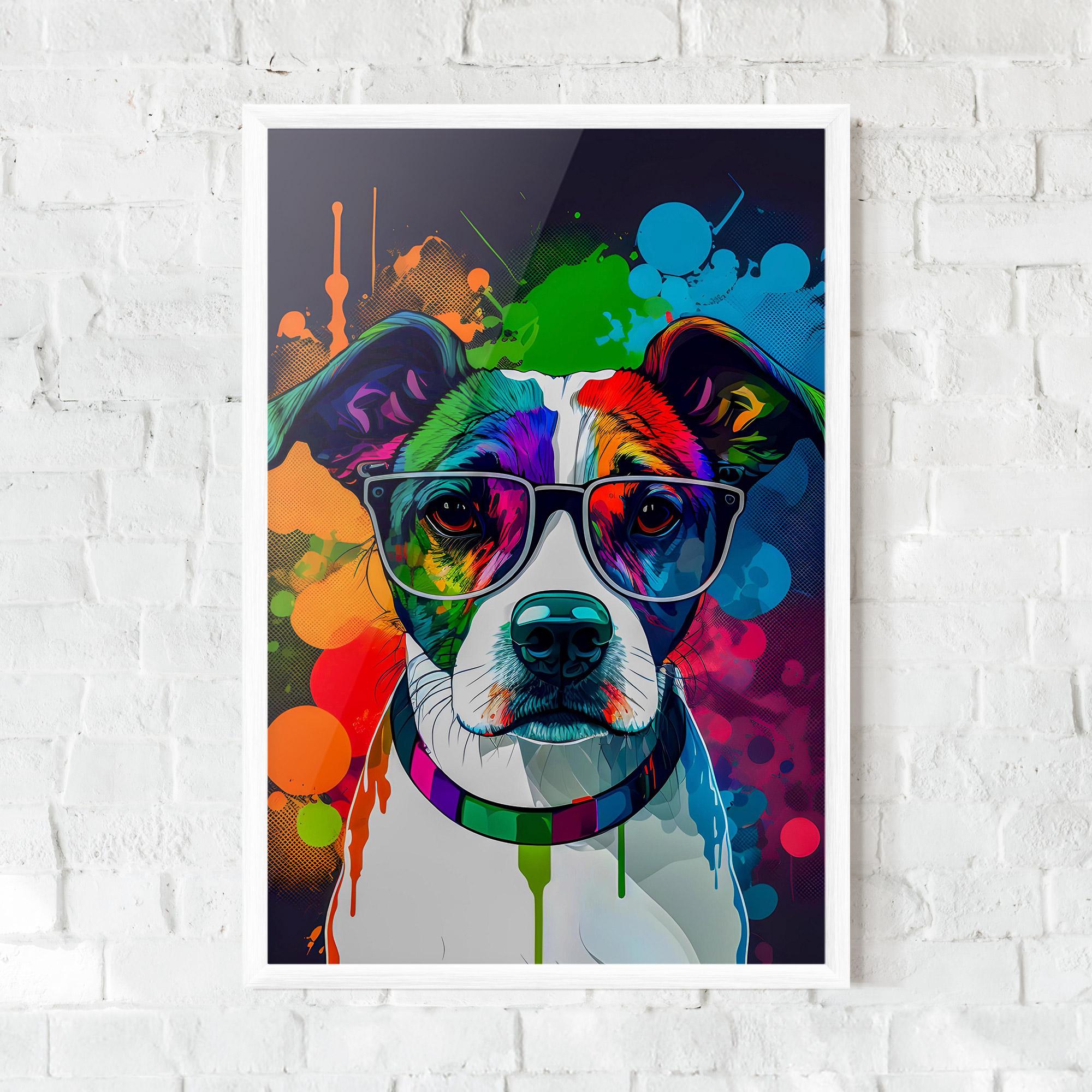 Gerahmte Poster Colorful Dog mockup 0