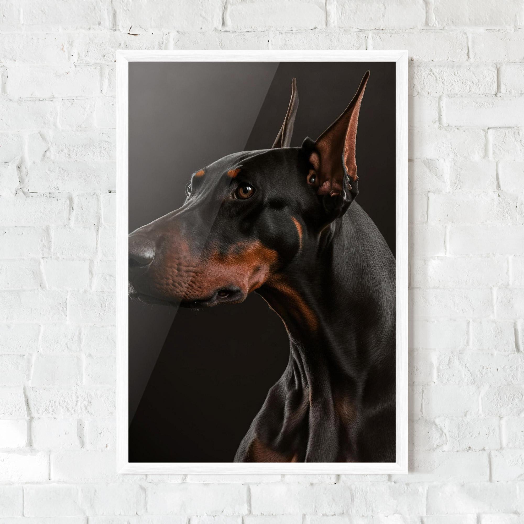 Gerahmte Poster Doberman Dog Portrait mockup 0