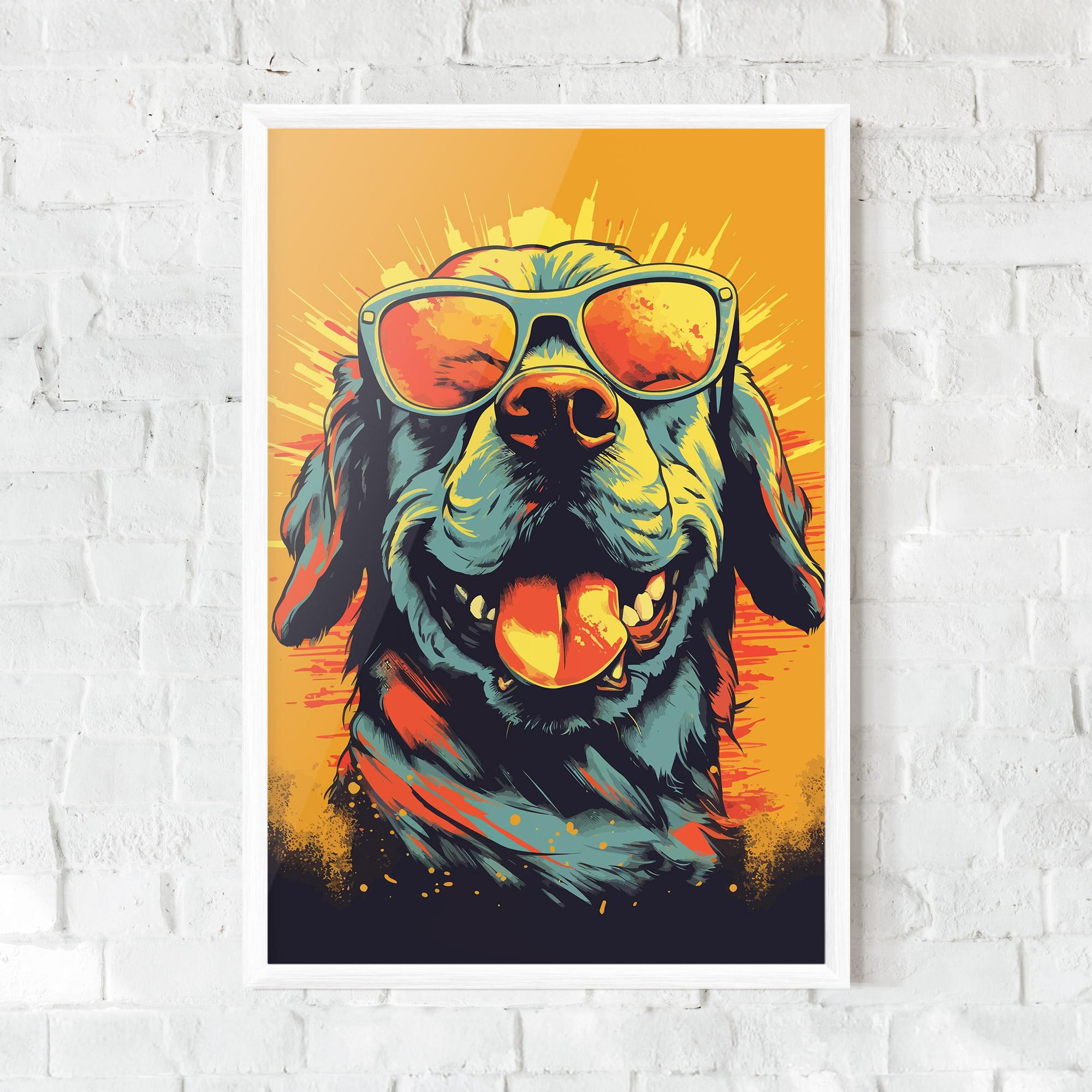 Gerahmte Poster Sunglasses Dog mockup 0