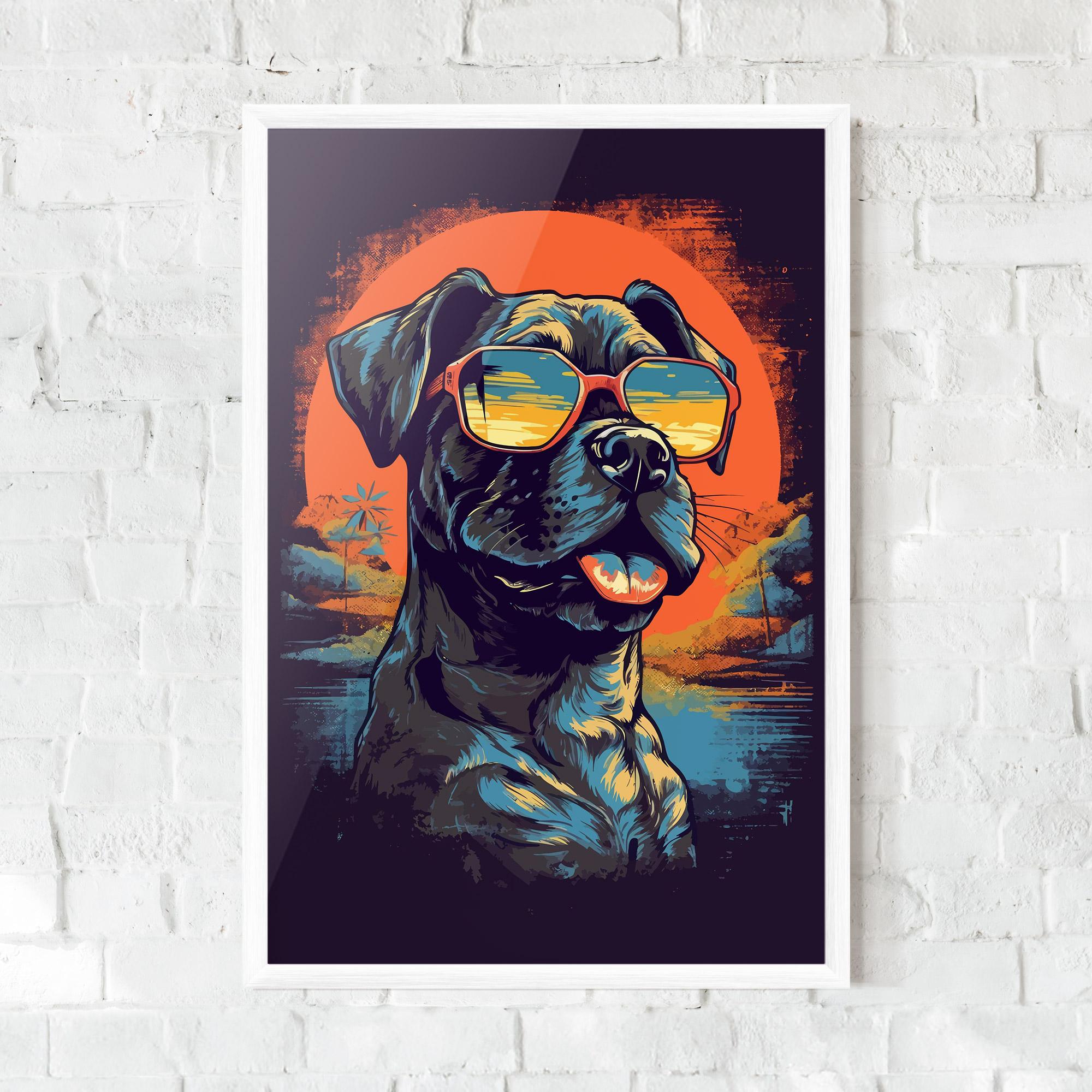 Gerahmte Poster Sunset Dog mockup 0