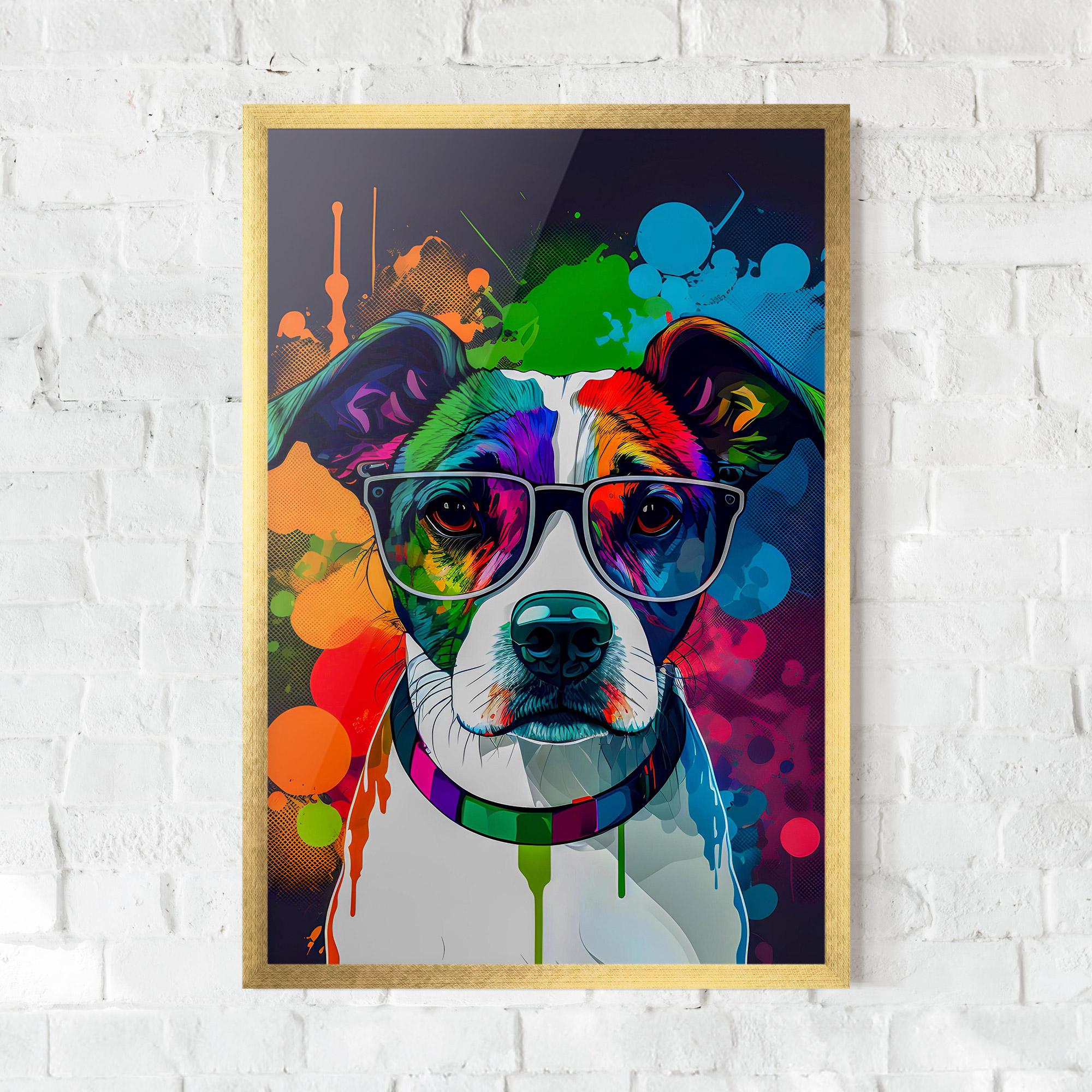 Gerahmte Poster Colorful Dog mockup 0