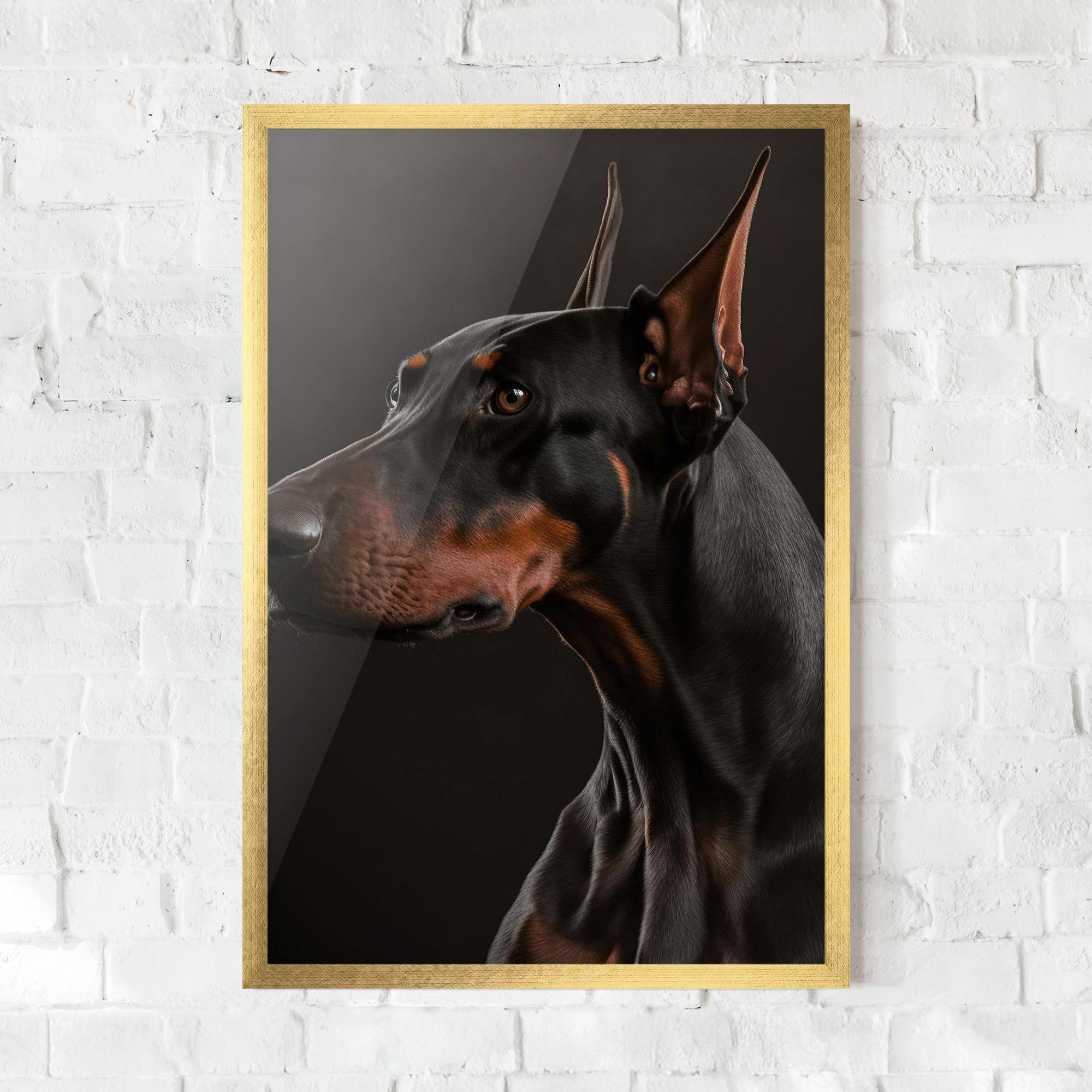Gerahmte Poster Doberman Dog Portrait mockup 0