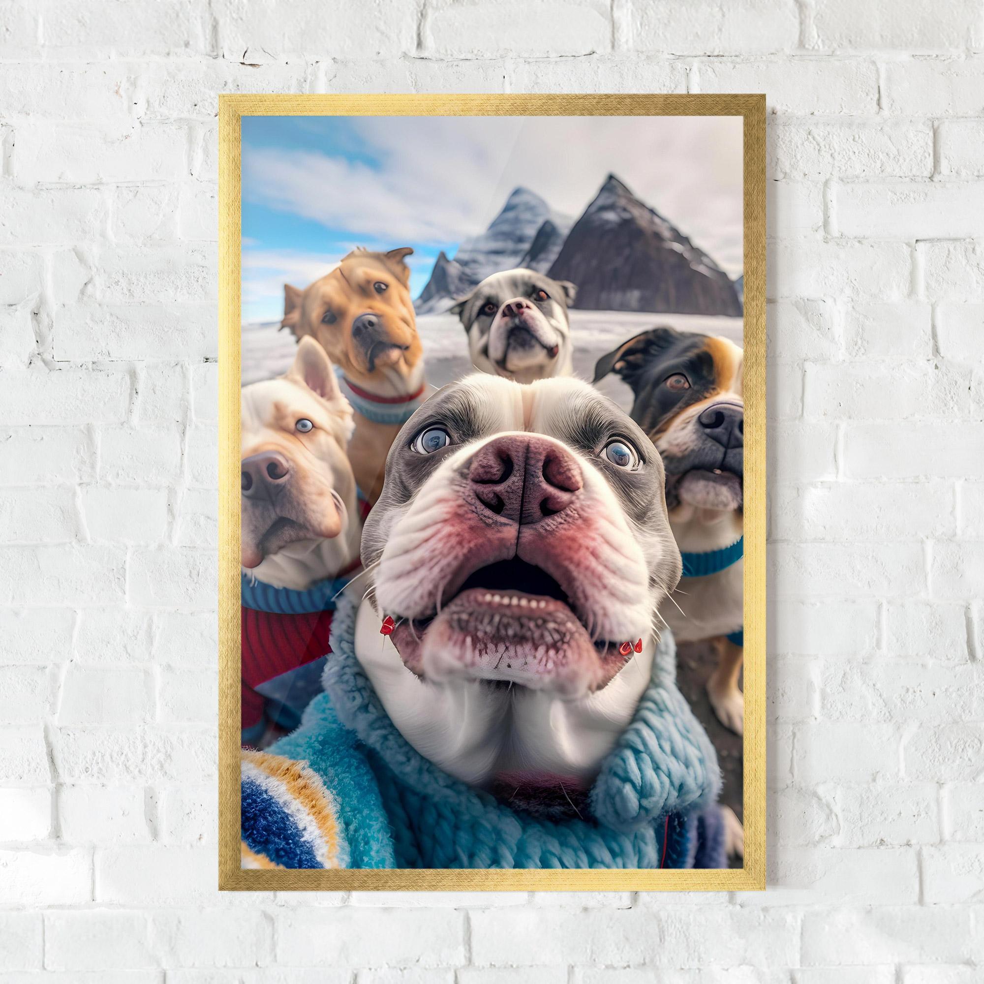 Gerahmte Poster Dogs Selfie Group mockup 0