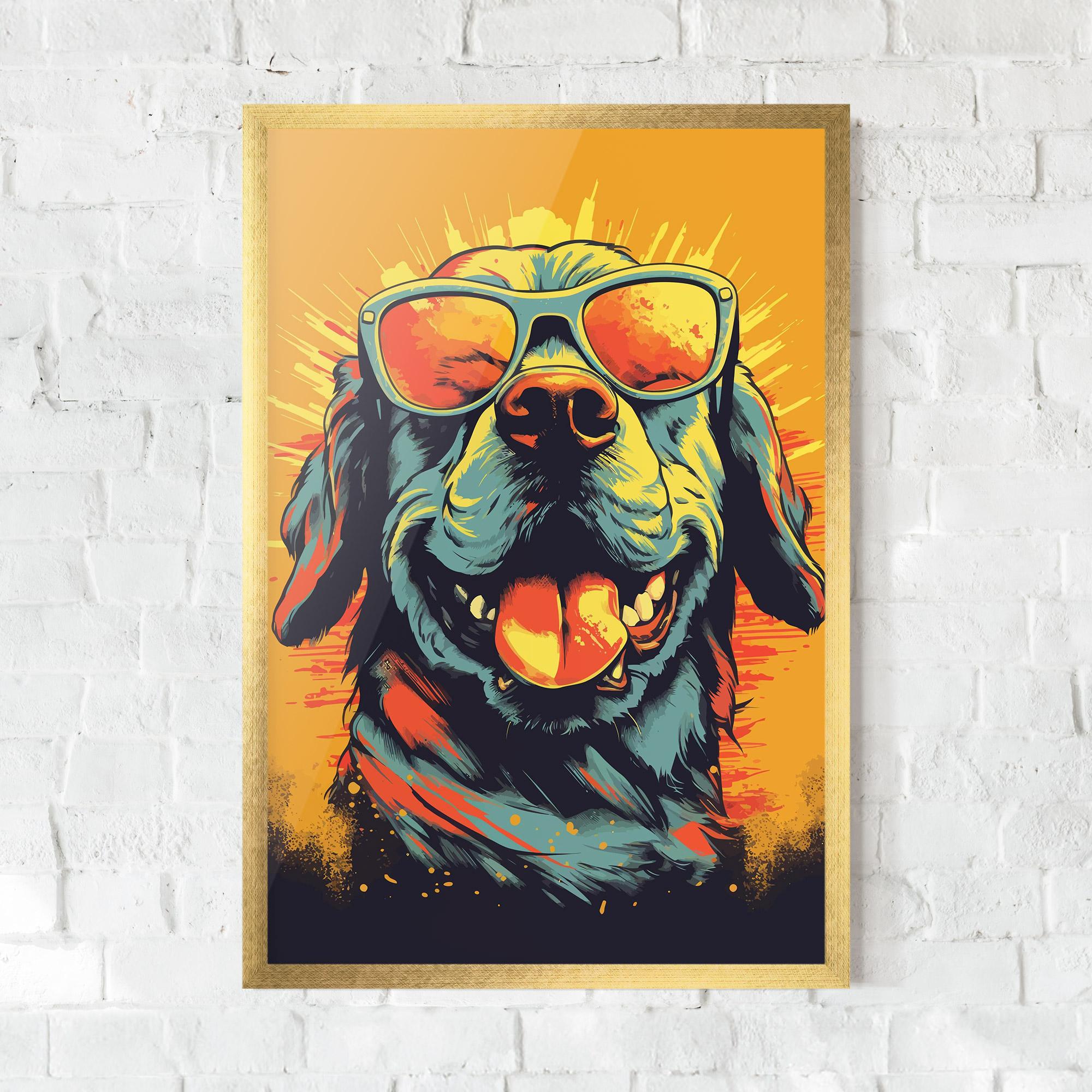 Gerahmte Poster Sunglasses Dog mockup 0