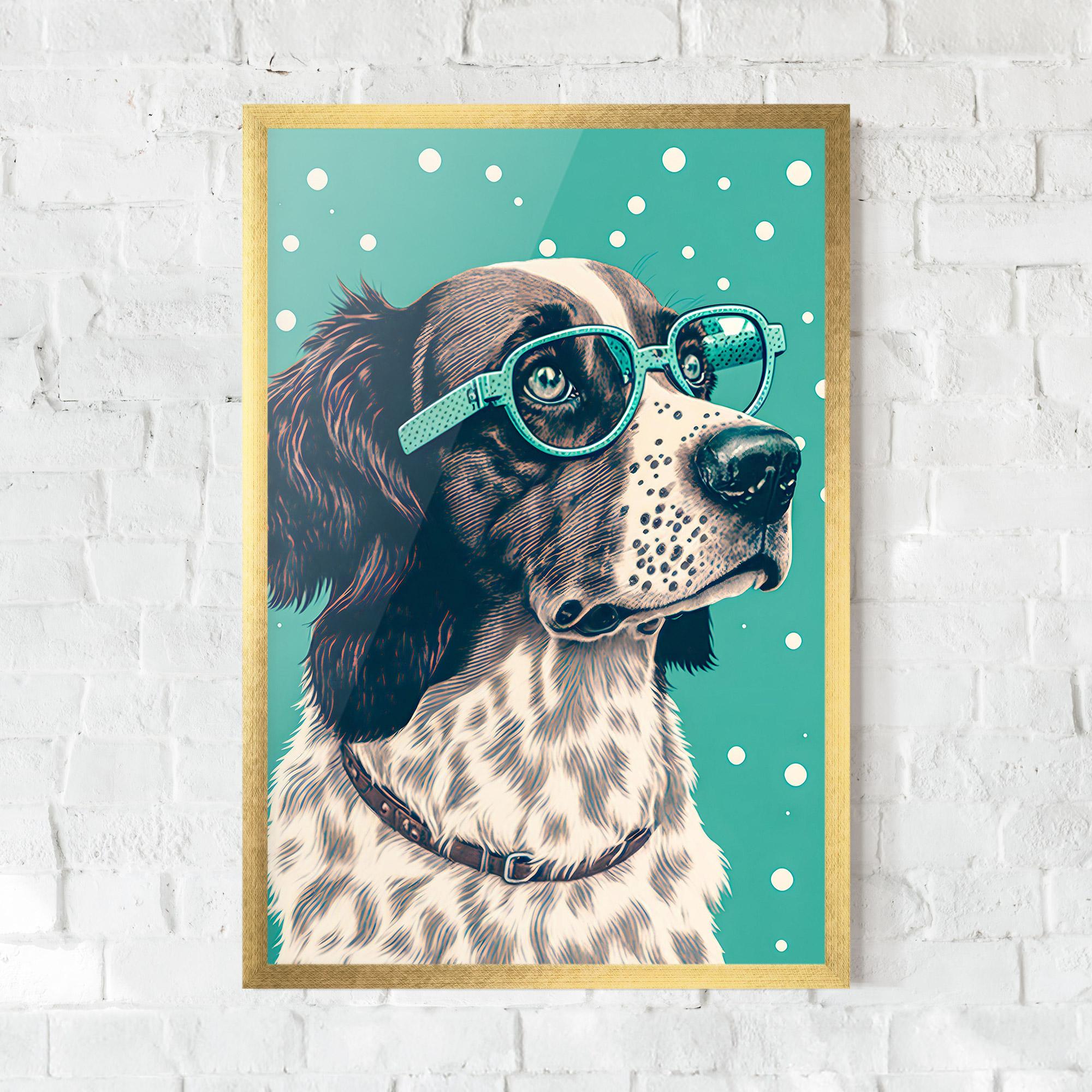 Gerahmte Poster Vintage Dog mockup 0