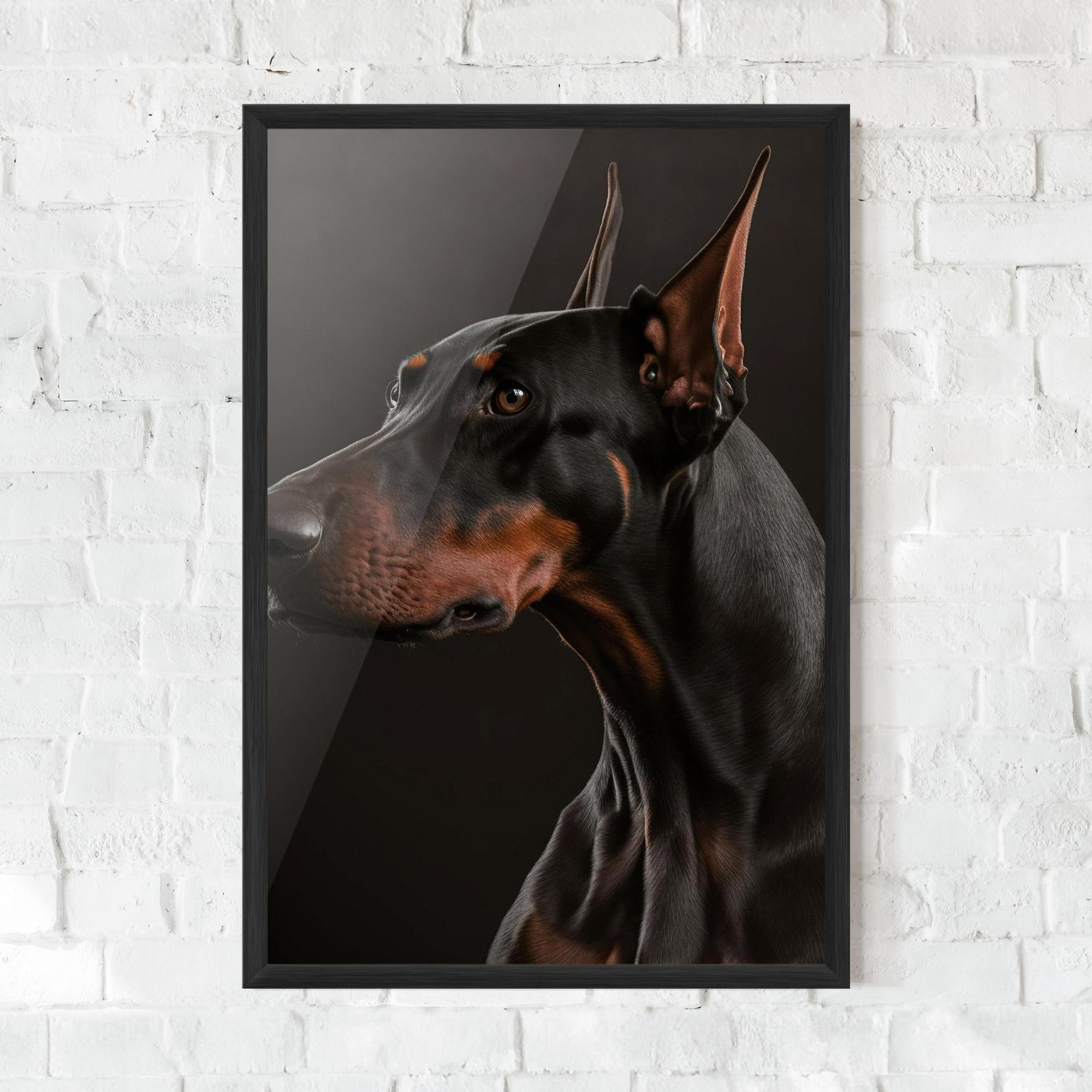 Gerahmte Poster Doberman Dog Portrait mockup 0