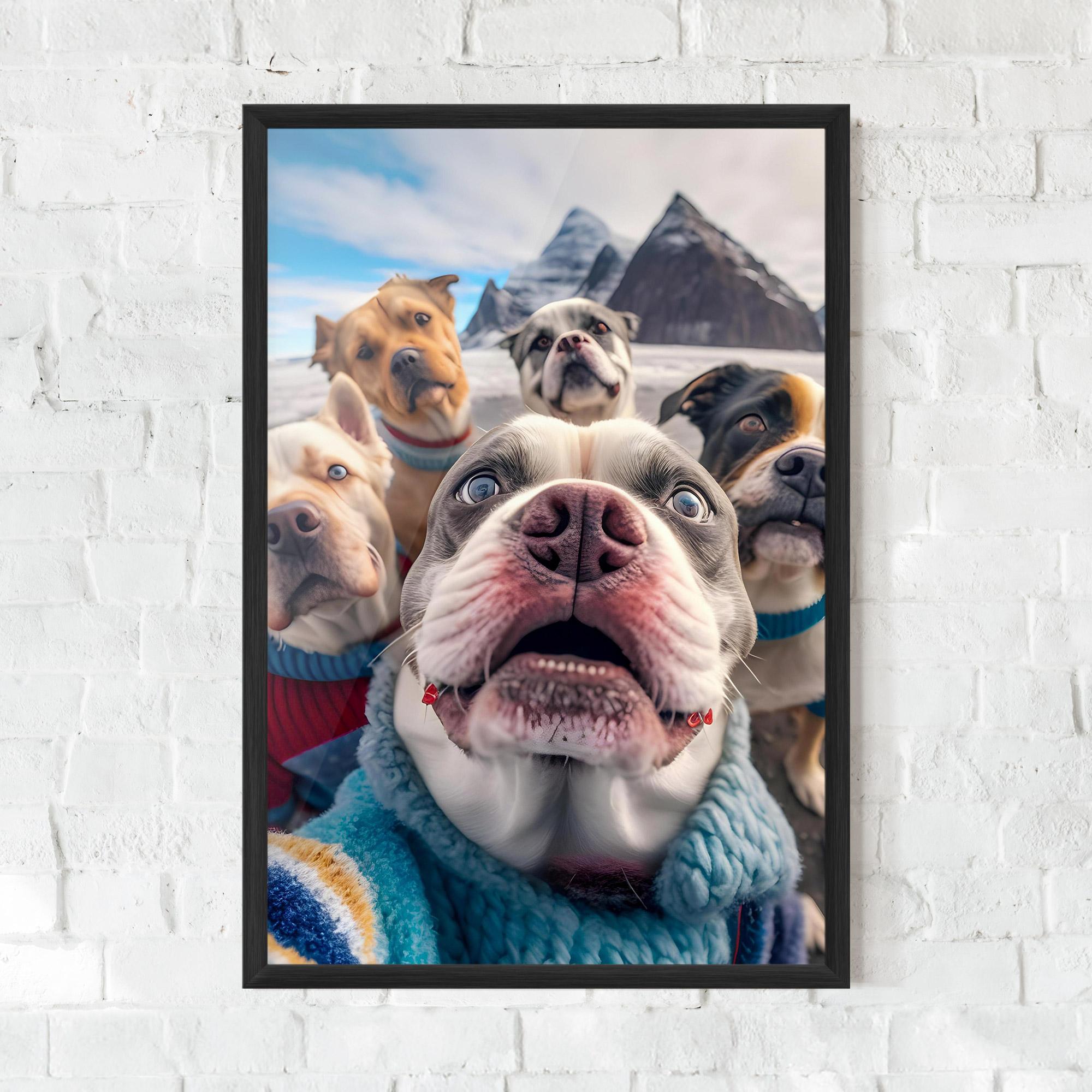 Gerahmte Poster Dogs Selfie Group mockup 0