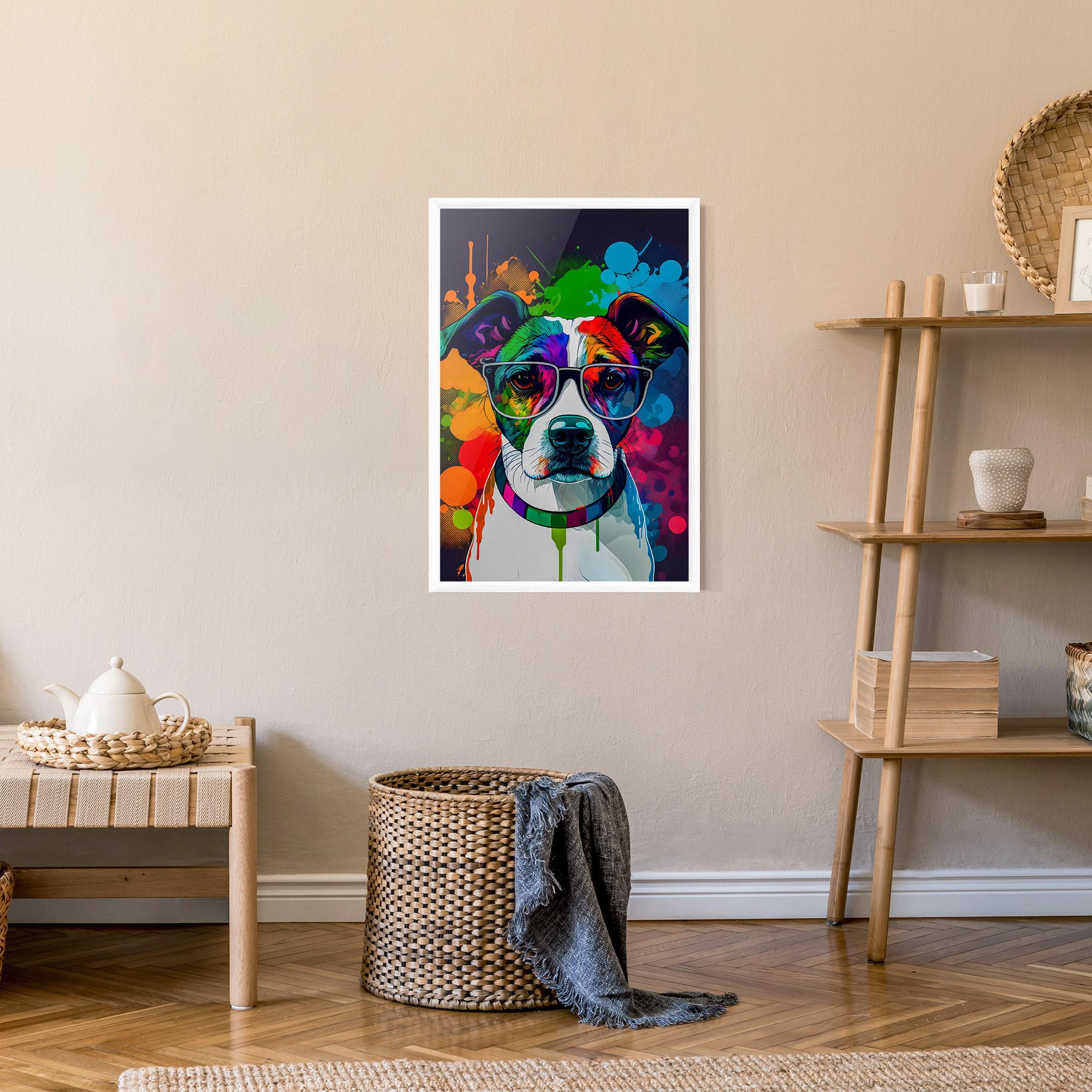 Gerahmte Poster Colorful Dog mockup 9