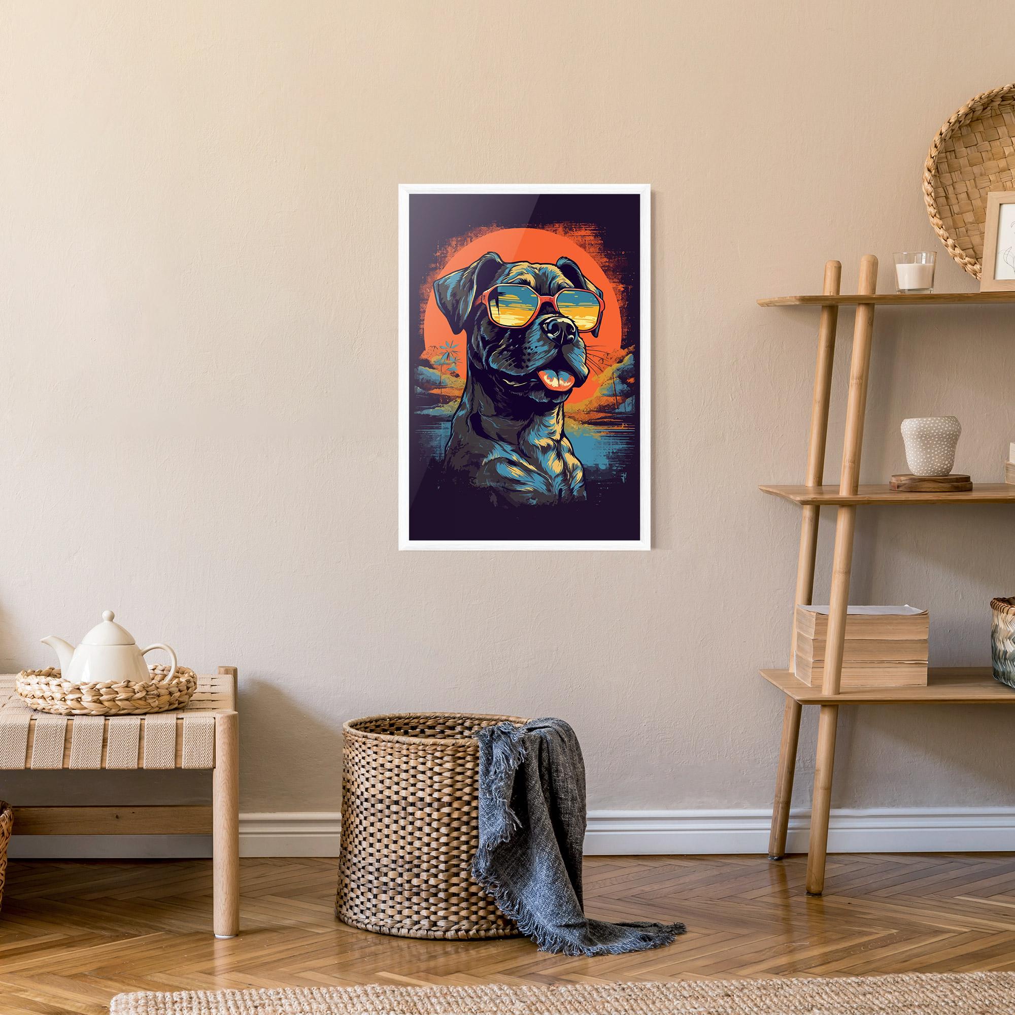 Gerahmte Poster Sunset Dog mockup 9