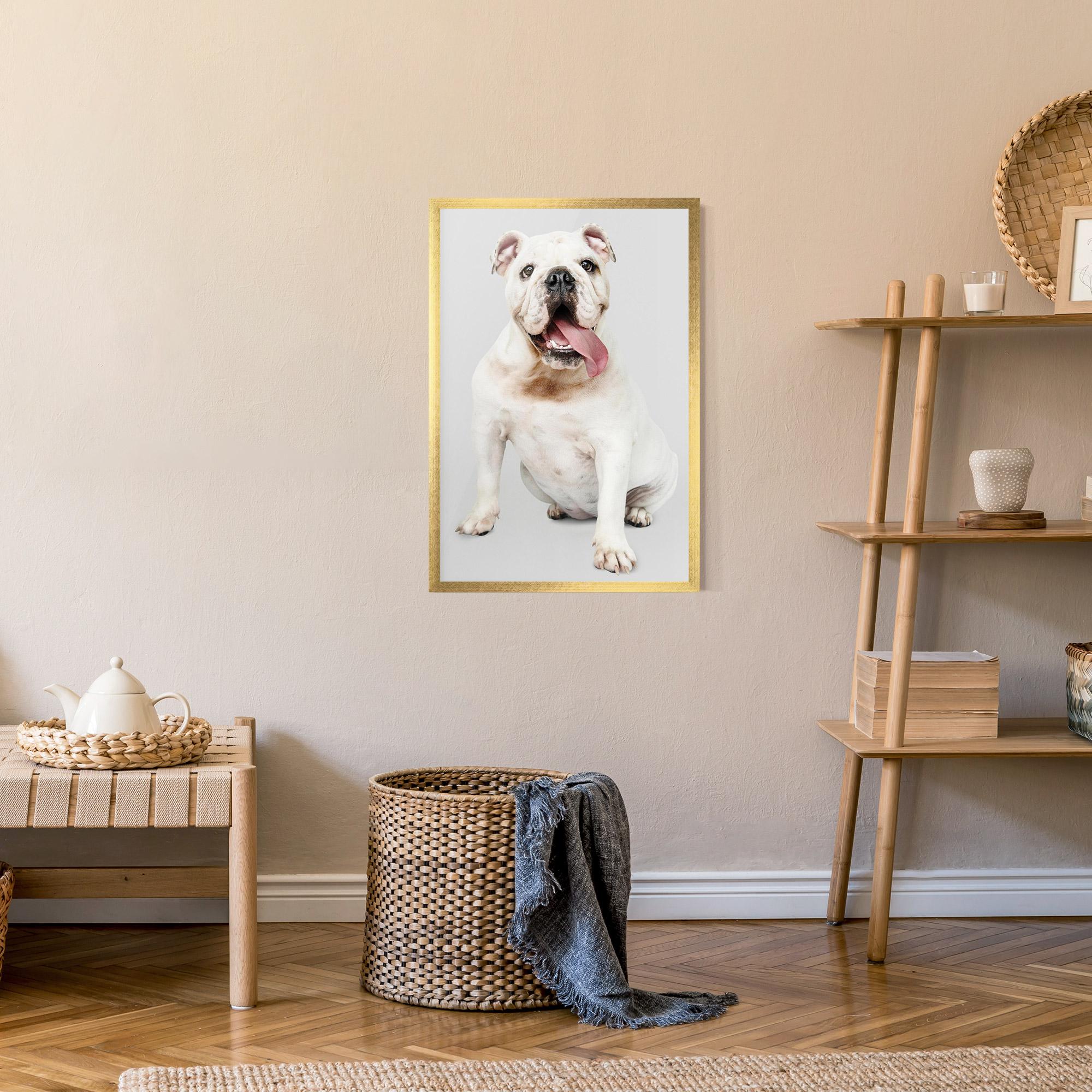 Gerahmte Poster Happy White Dog mockup 9