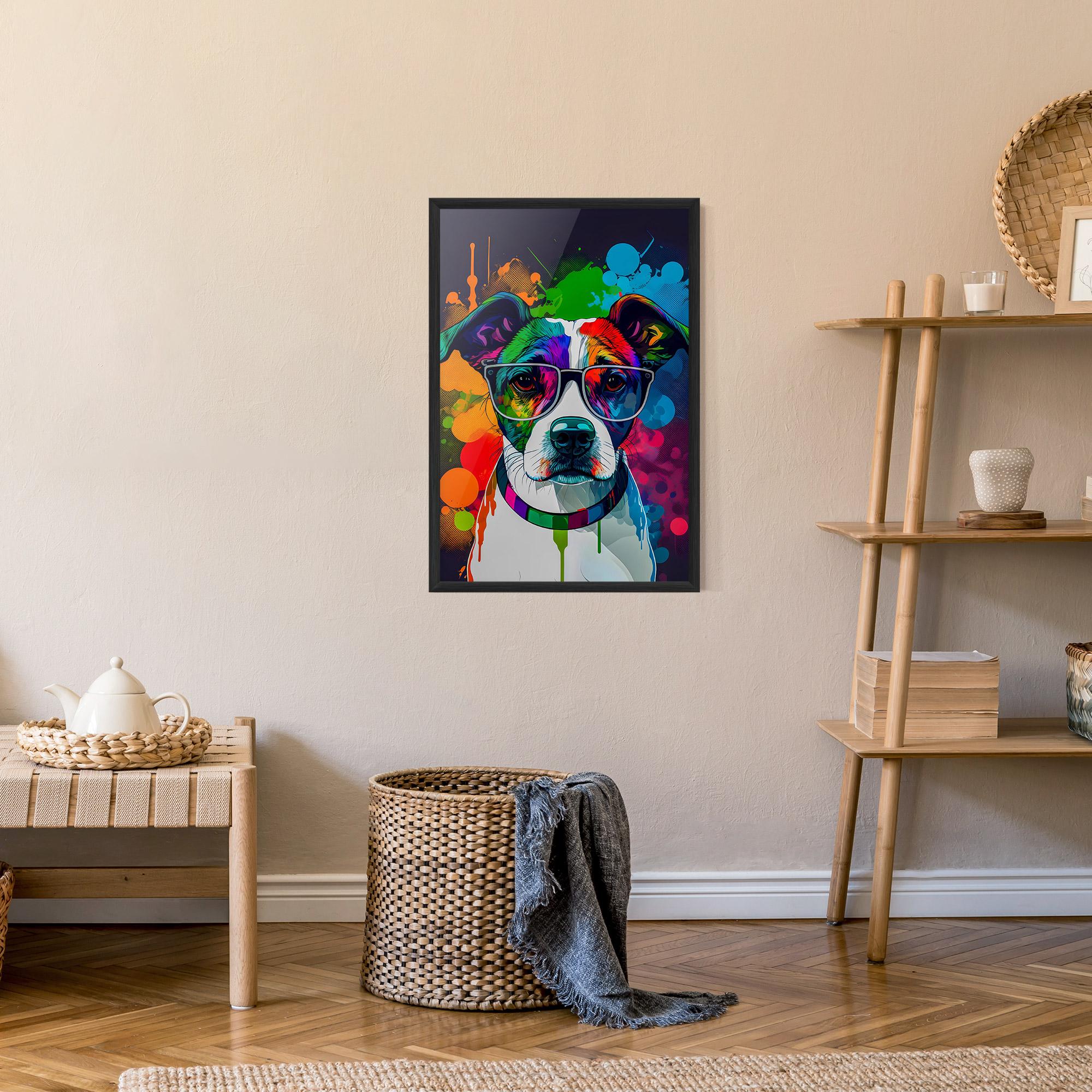 Gerahmte Poster Colorful Dog mockup 9