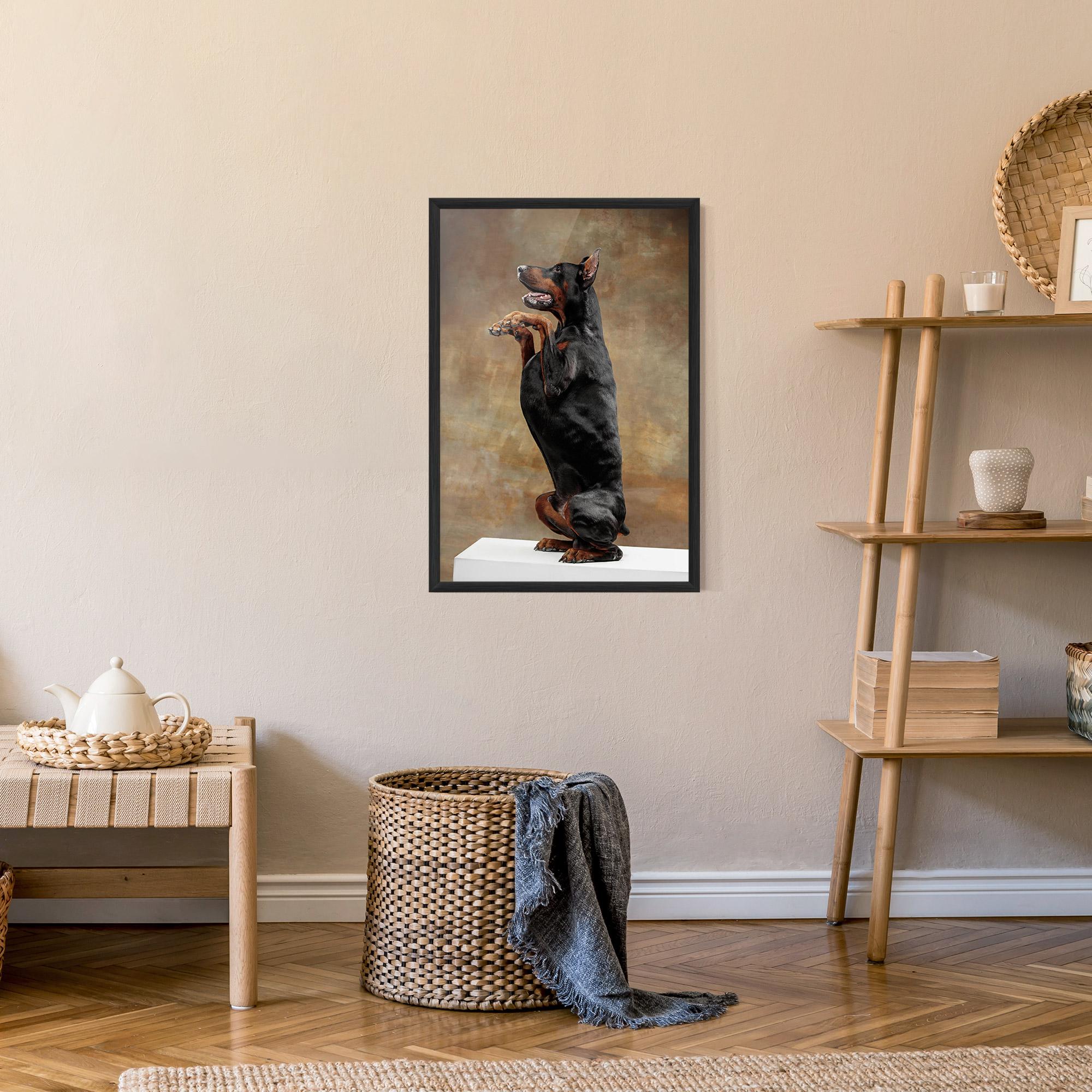 Gerahmte Poster Doberman Standing mockup 9