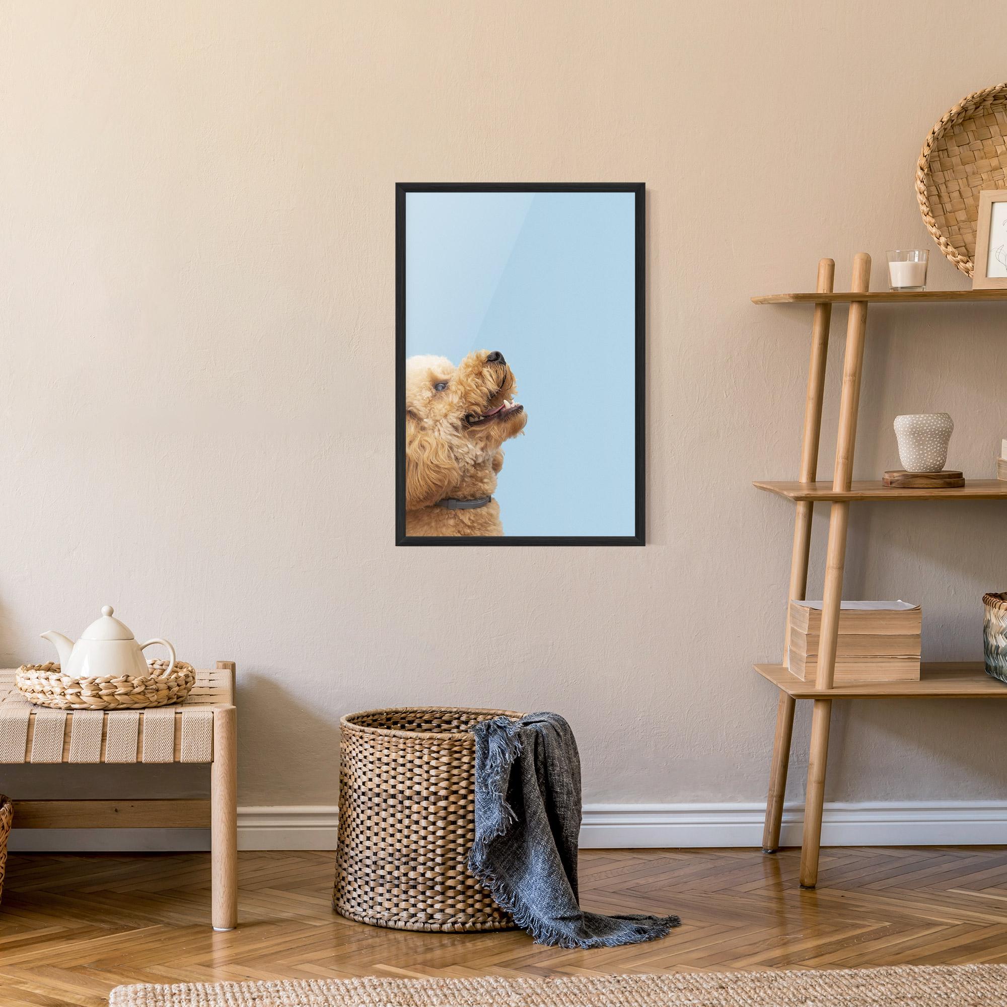 Gerahmte Poster Yellow Cute Dog mockup 9