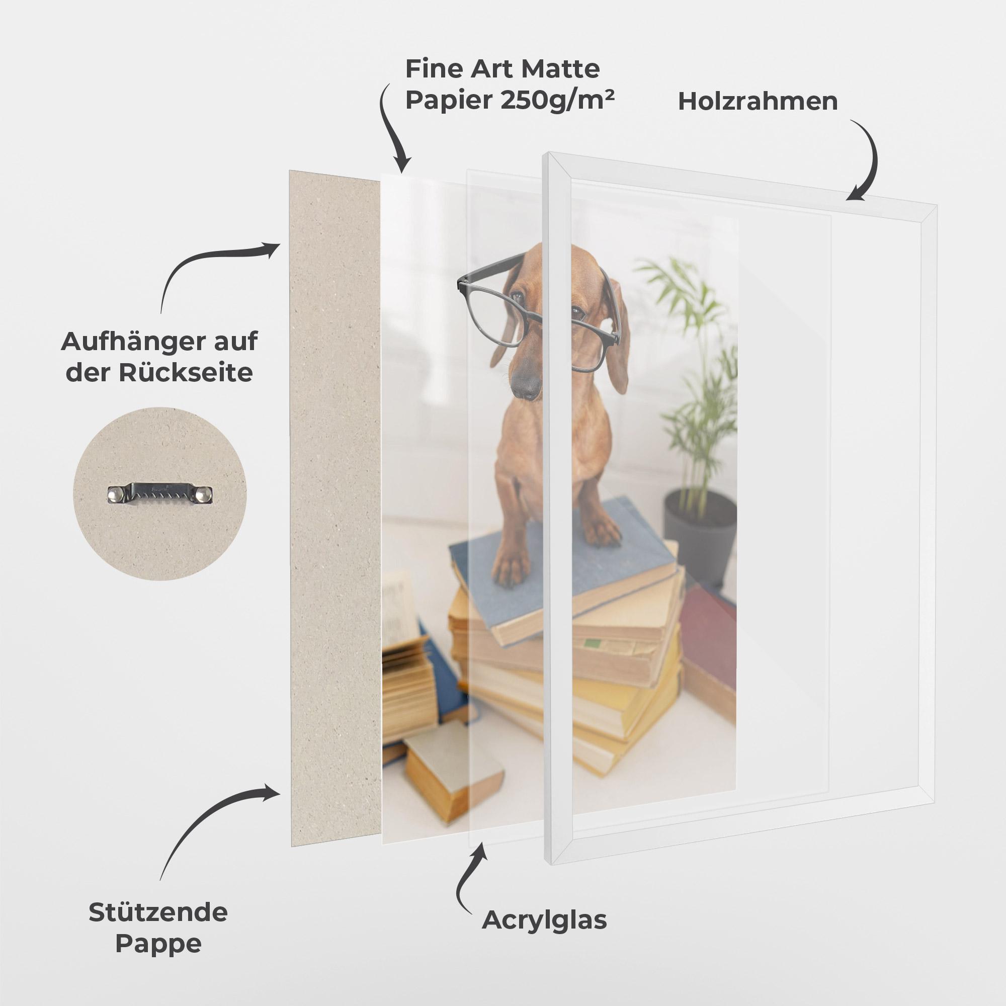 Gerahmte Poster Books Cute Dog mockup 1