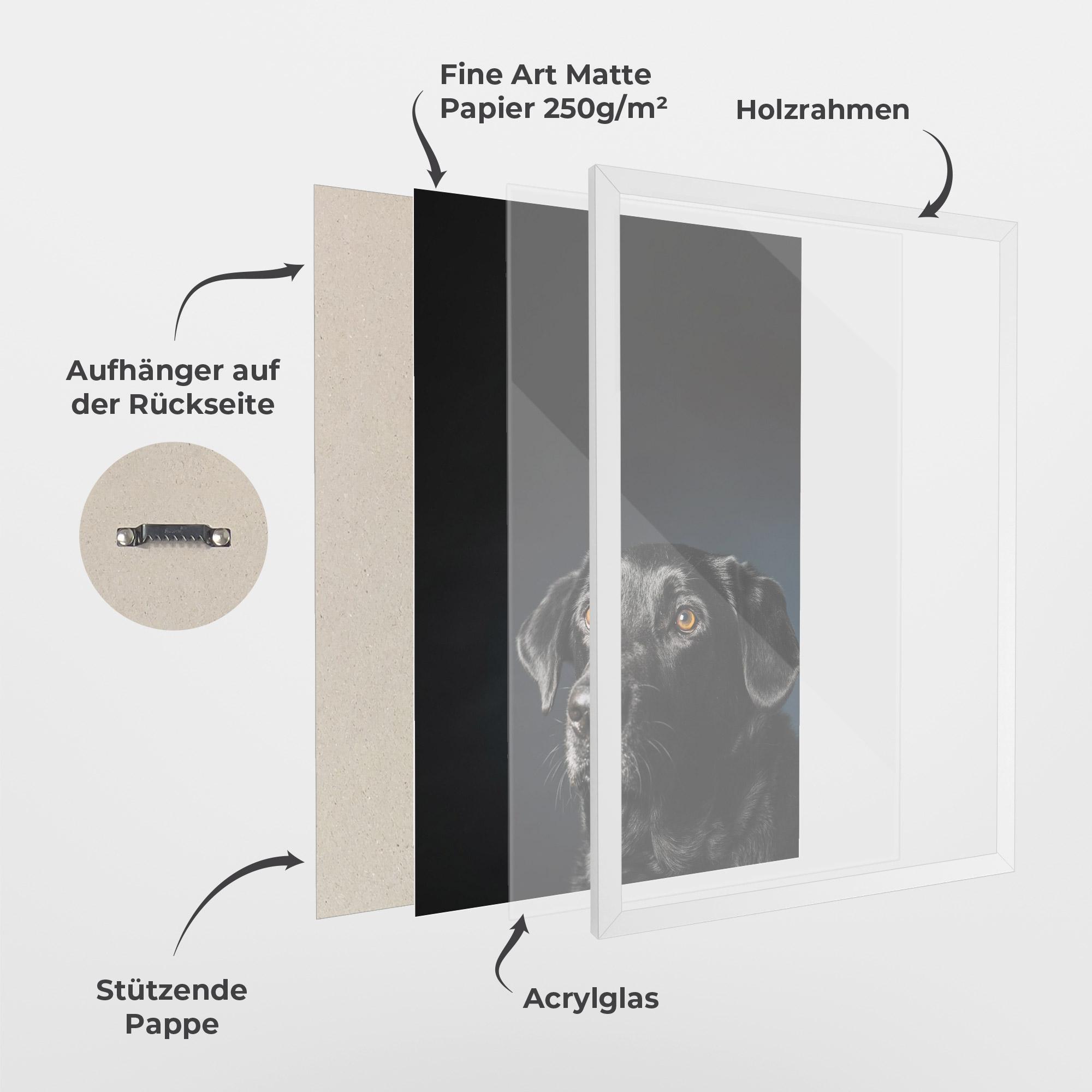 Gerahmte Poster Brown Eyes Dog mockup 1