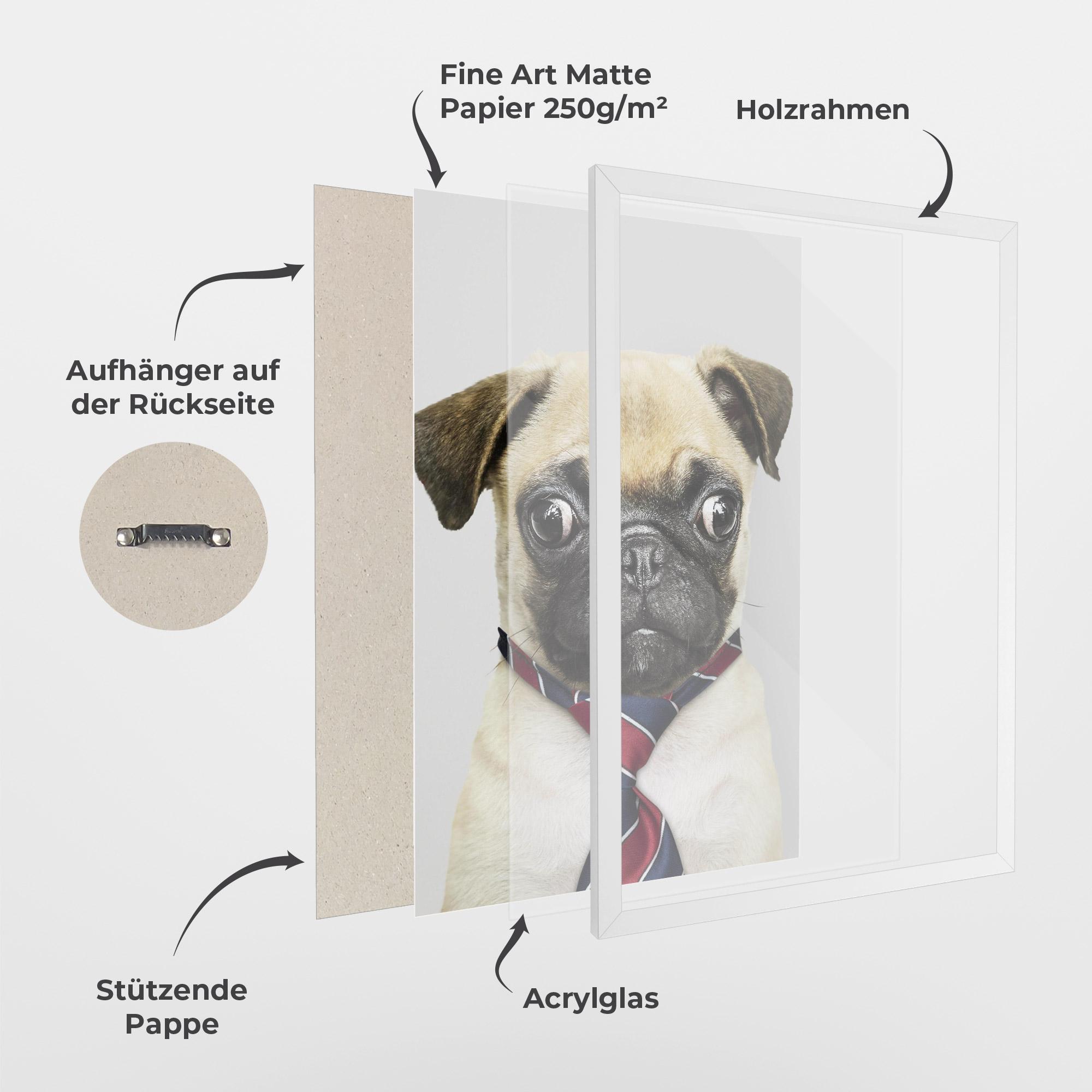 Gerahmte Poster Business Pug mockup 1