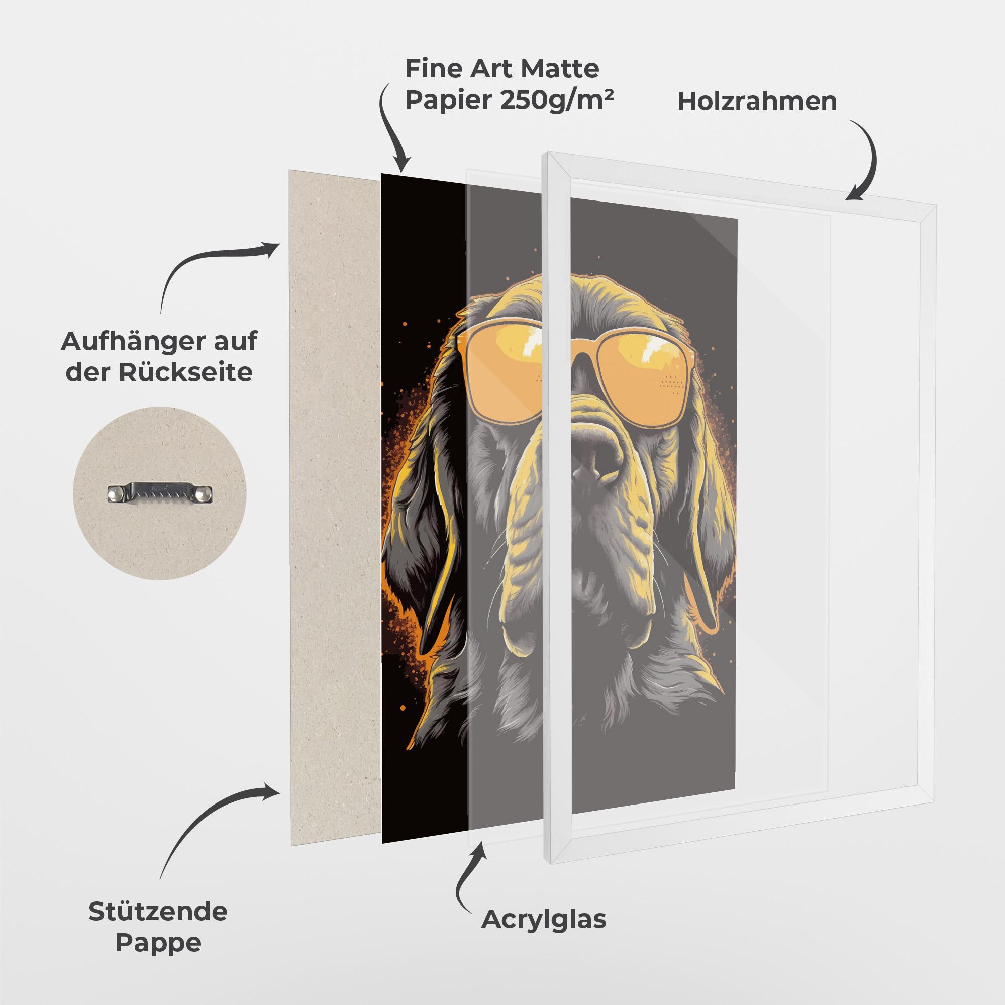 Gerahmte Poster Coolest Dog mockup 1