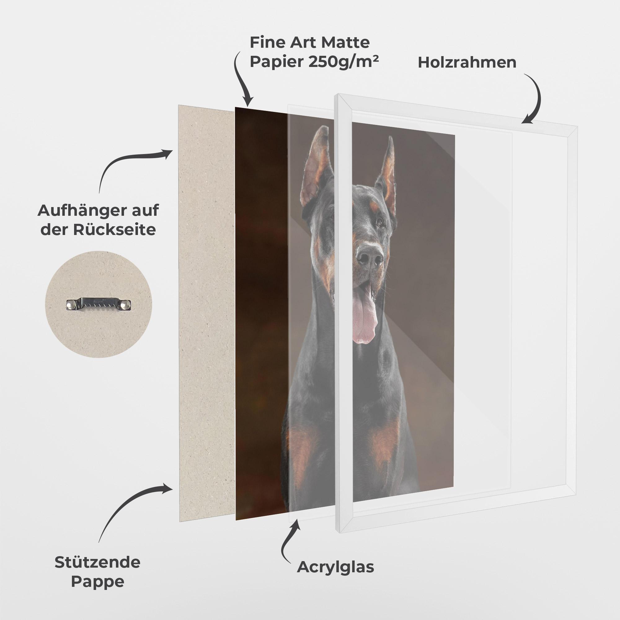 Gerahmte Poster Doberman Looking mockup 1