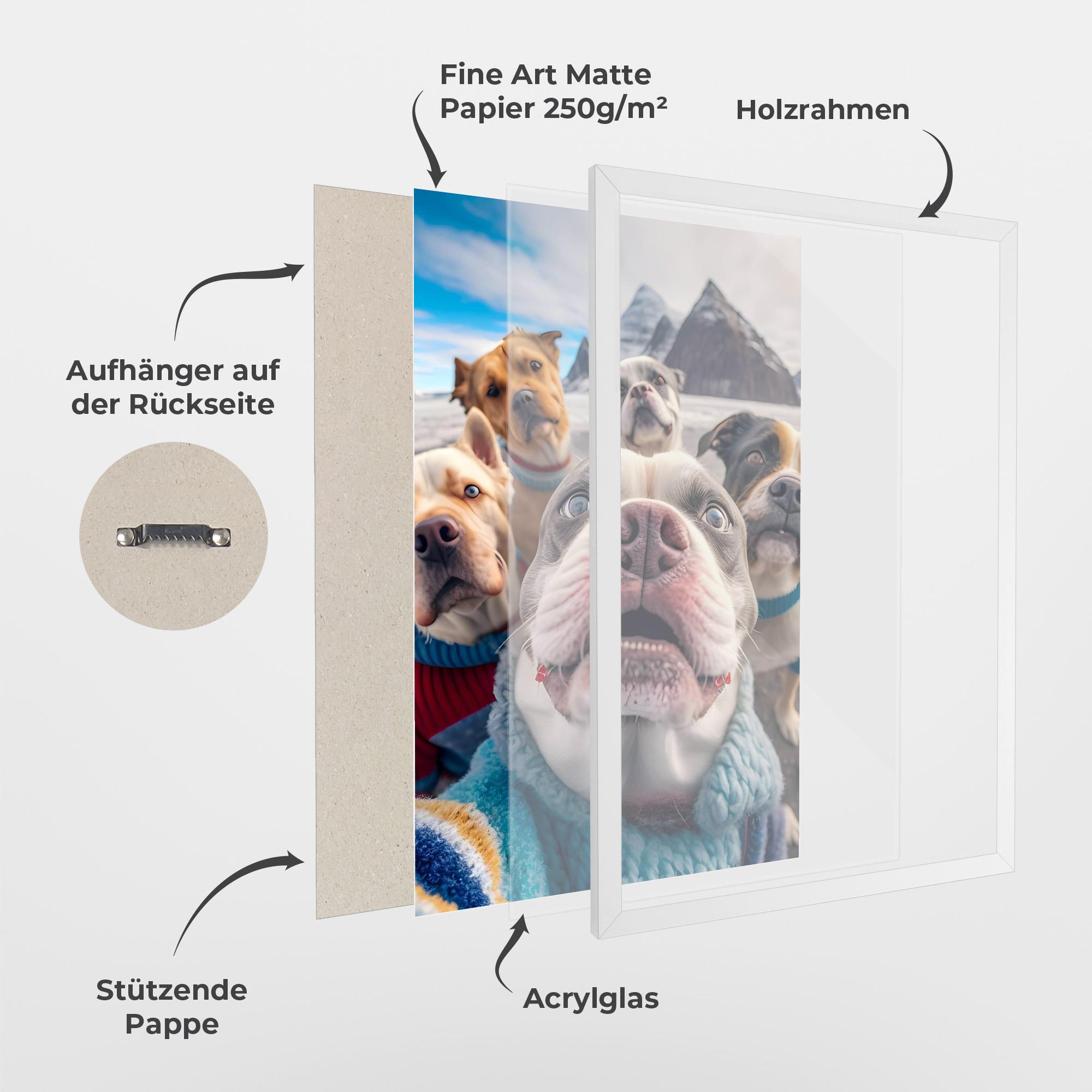 Gerahmte Poster Dogs Selfie Group mockup 1