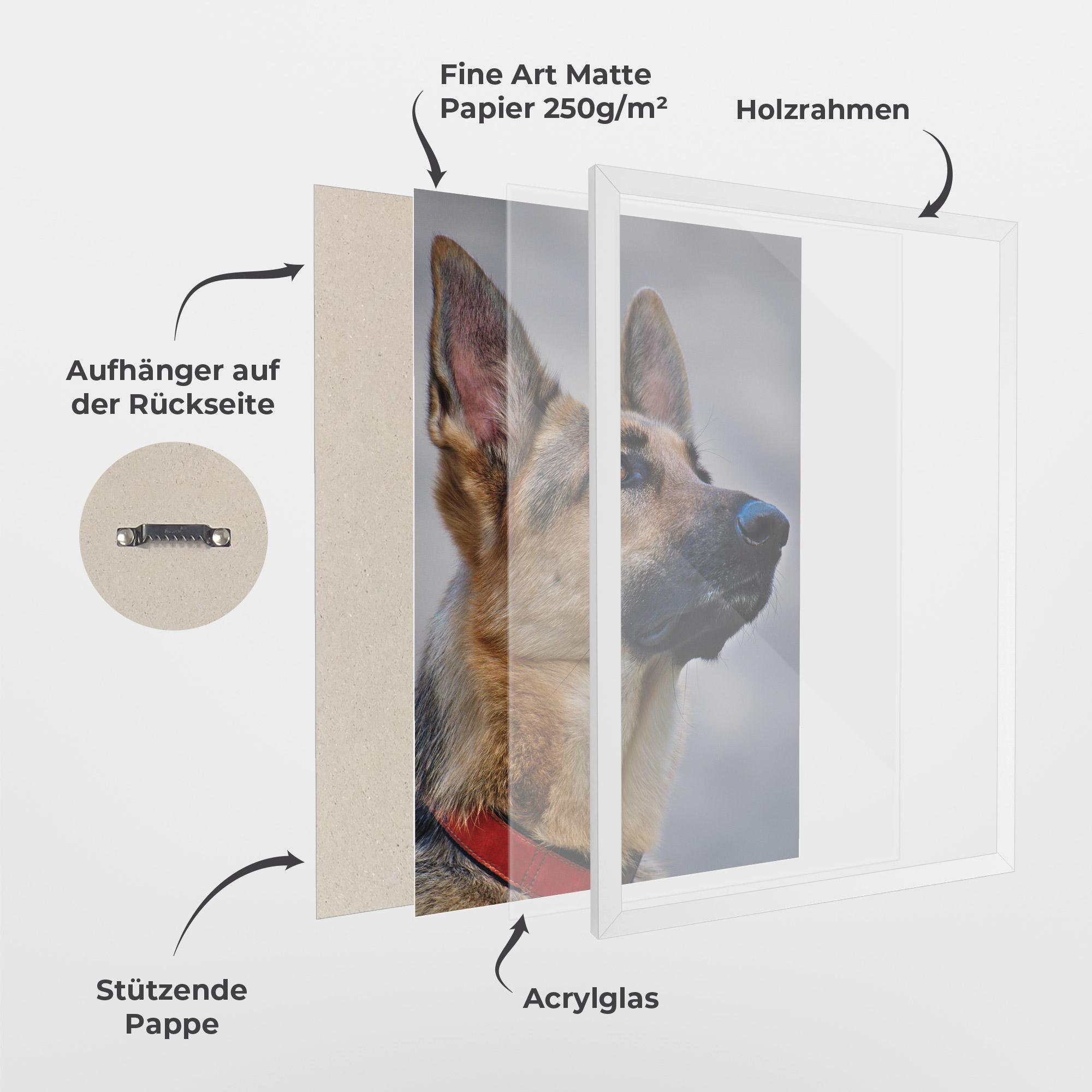 Gerahmte Poster German Shepherd mockup 1