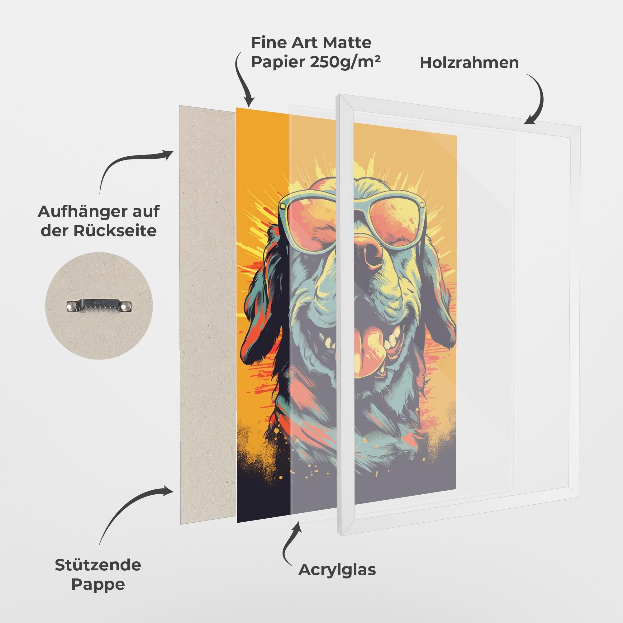 Gerahmte Poster Sunglasses Dog mockup 1