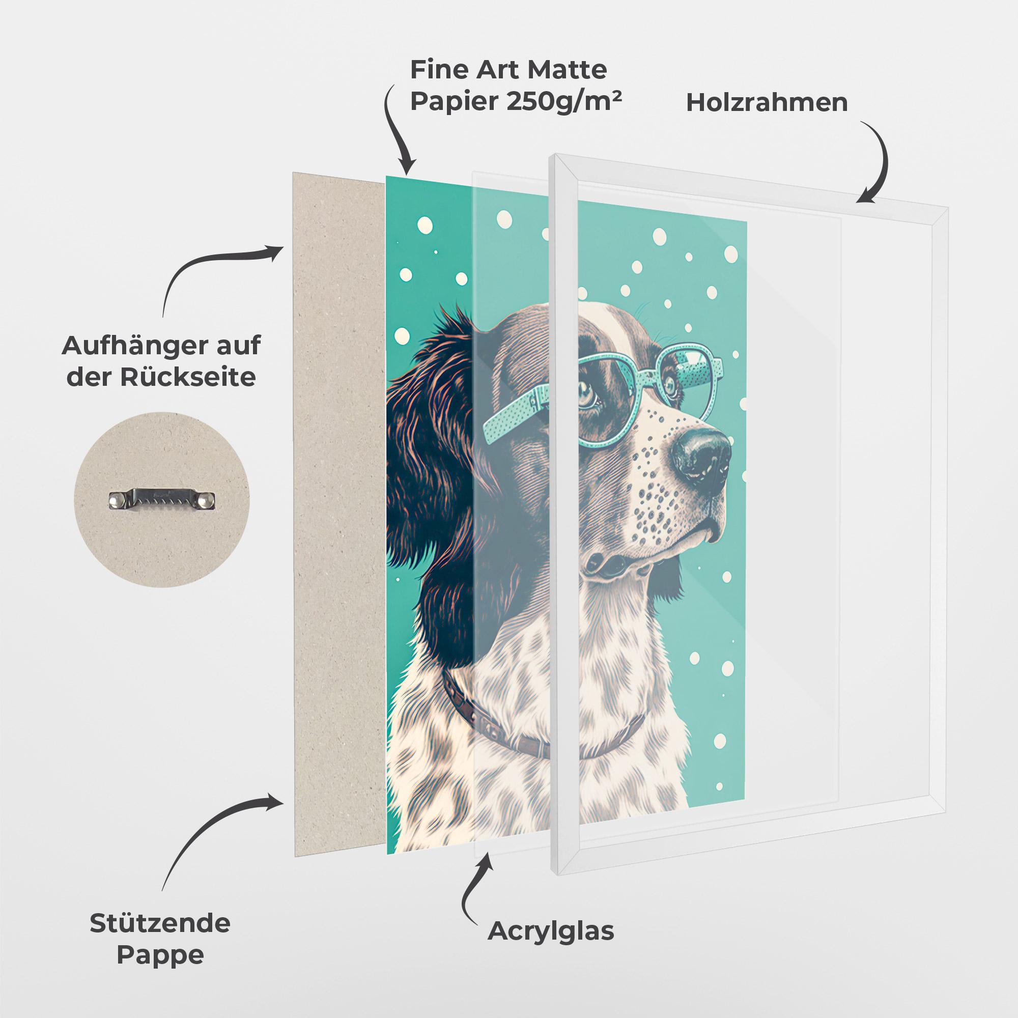 Gerahmte Poster Vintage Dog mockup 1