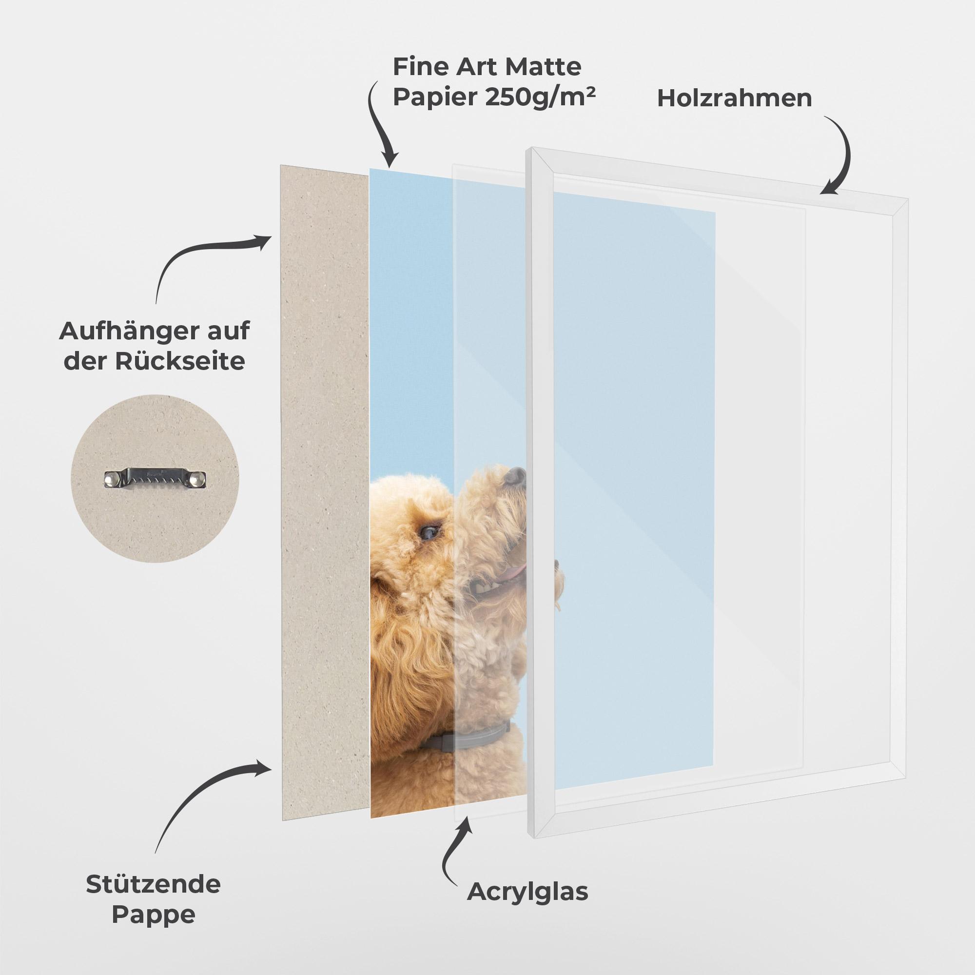 Gerahmte Poster Yellow Cute Dog mockup 1