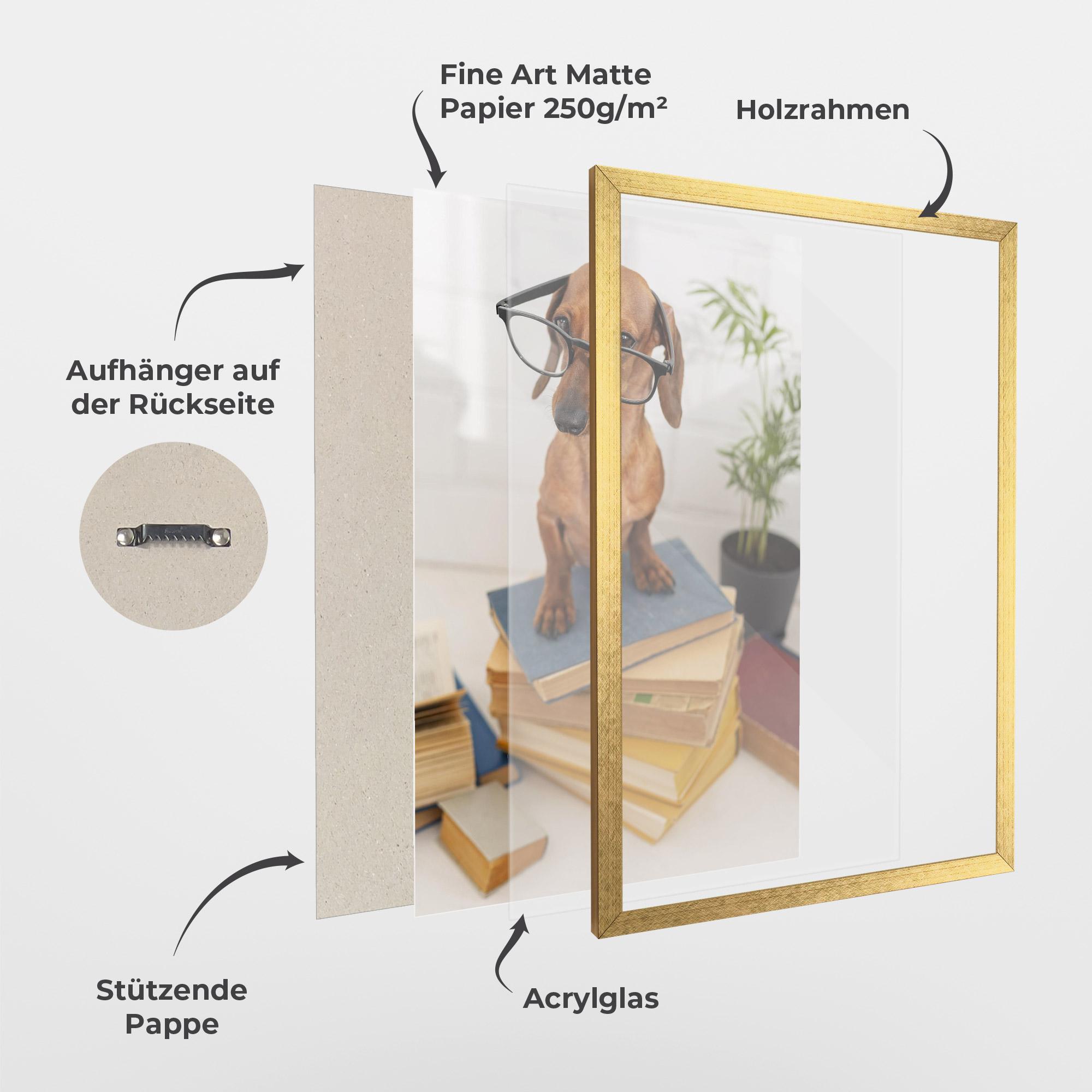 Gerahmte Poster Books Cute Dog mockup 1